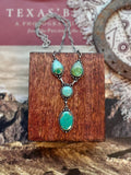 Kingman Turquoise Cluster Necklace | 925 Sterling Silver D217