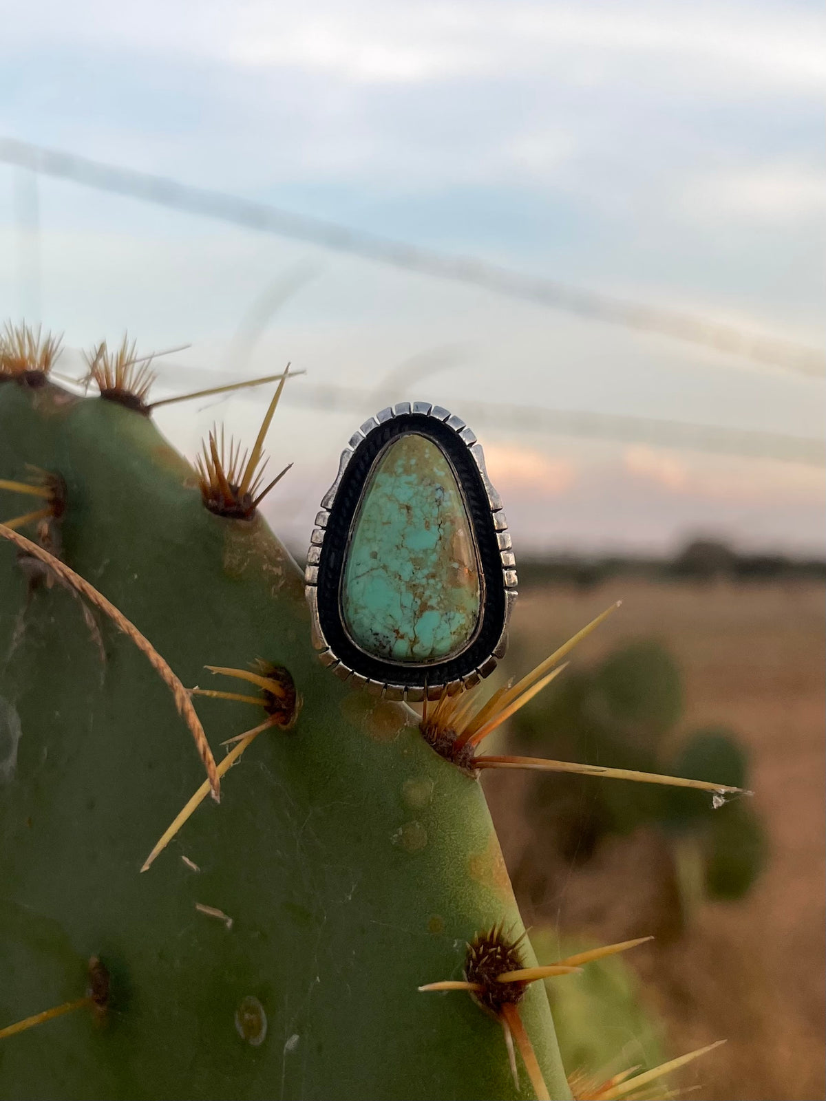 Turquoise Teardrop Ring Size 6.5 | 925 Sterling Silver G766