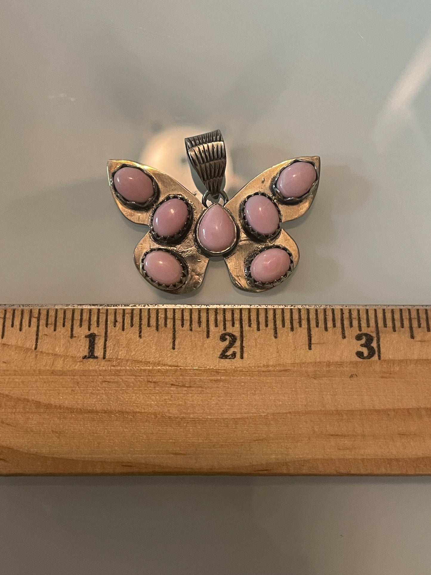 Pink Conch Butterfly Pendant | 925 Sterling Silver E957
