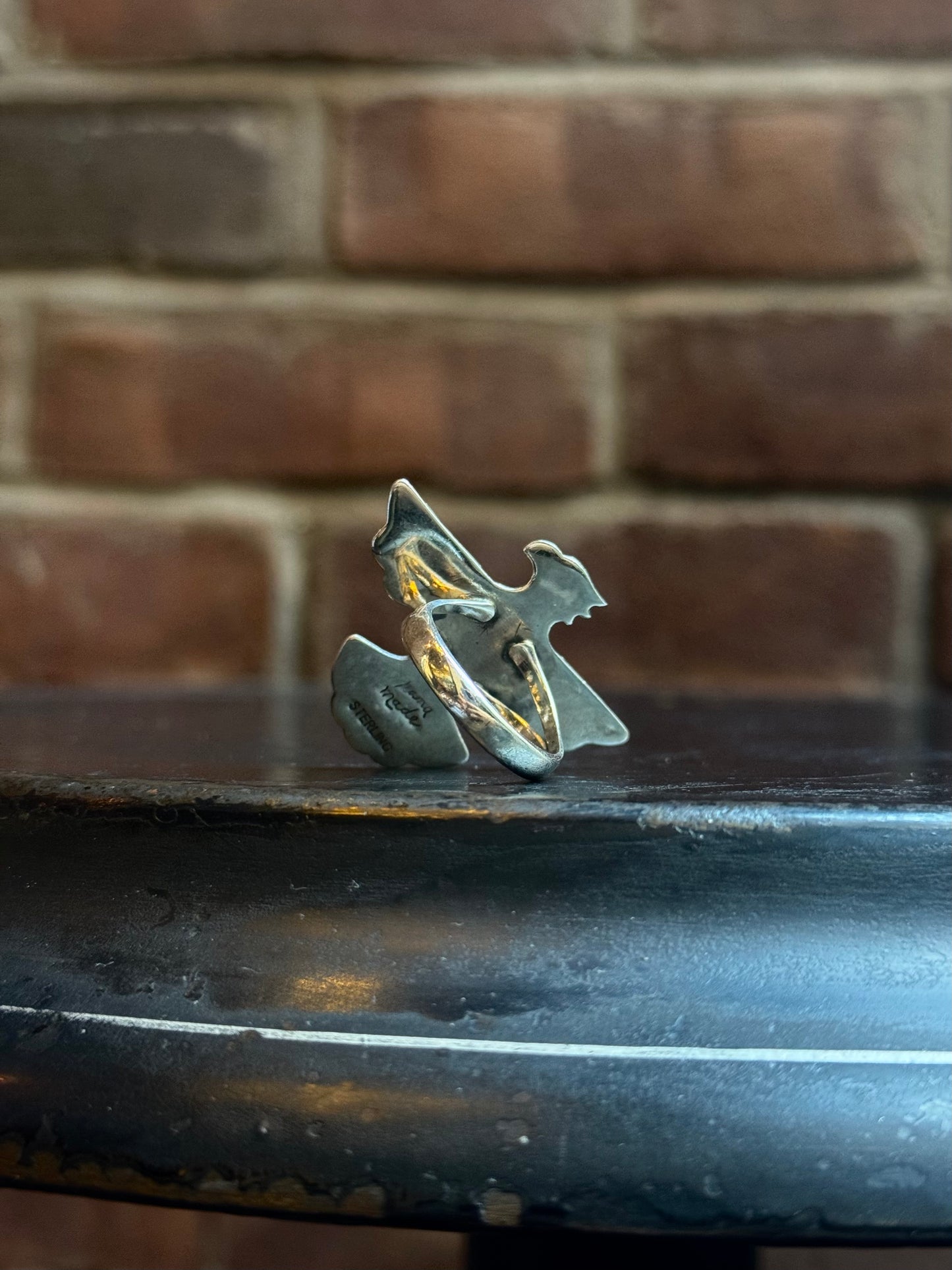 Pink Conch Thunderbird Ring Size 9 | 925 Sterling Silver C439