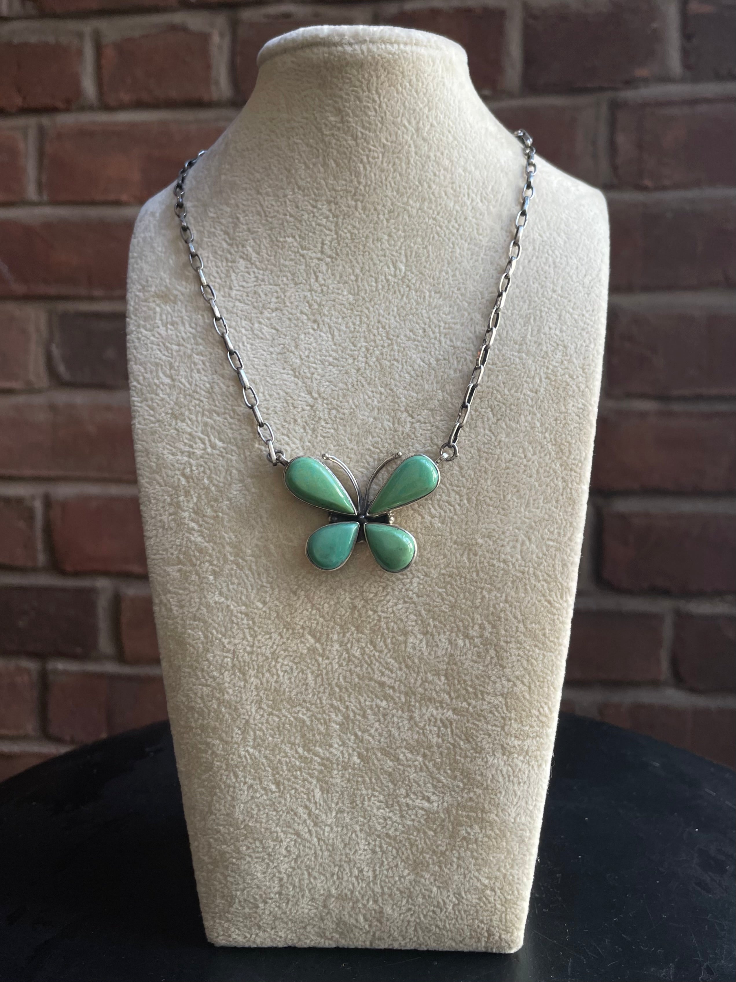 Turquoise Butterfly Necklace | 925 Sterling Silver G601