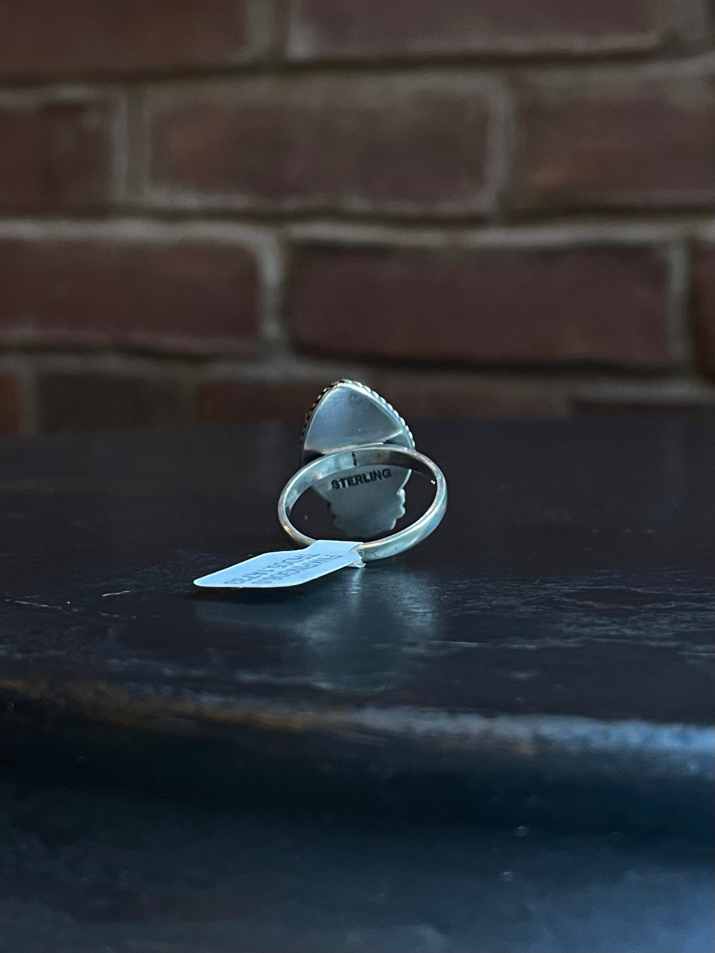 Pink Conch Teardrop Ring | Sterling Silver | Size 6 | A733