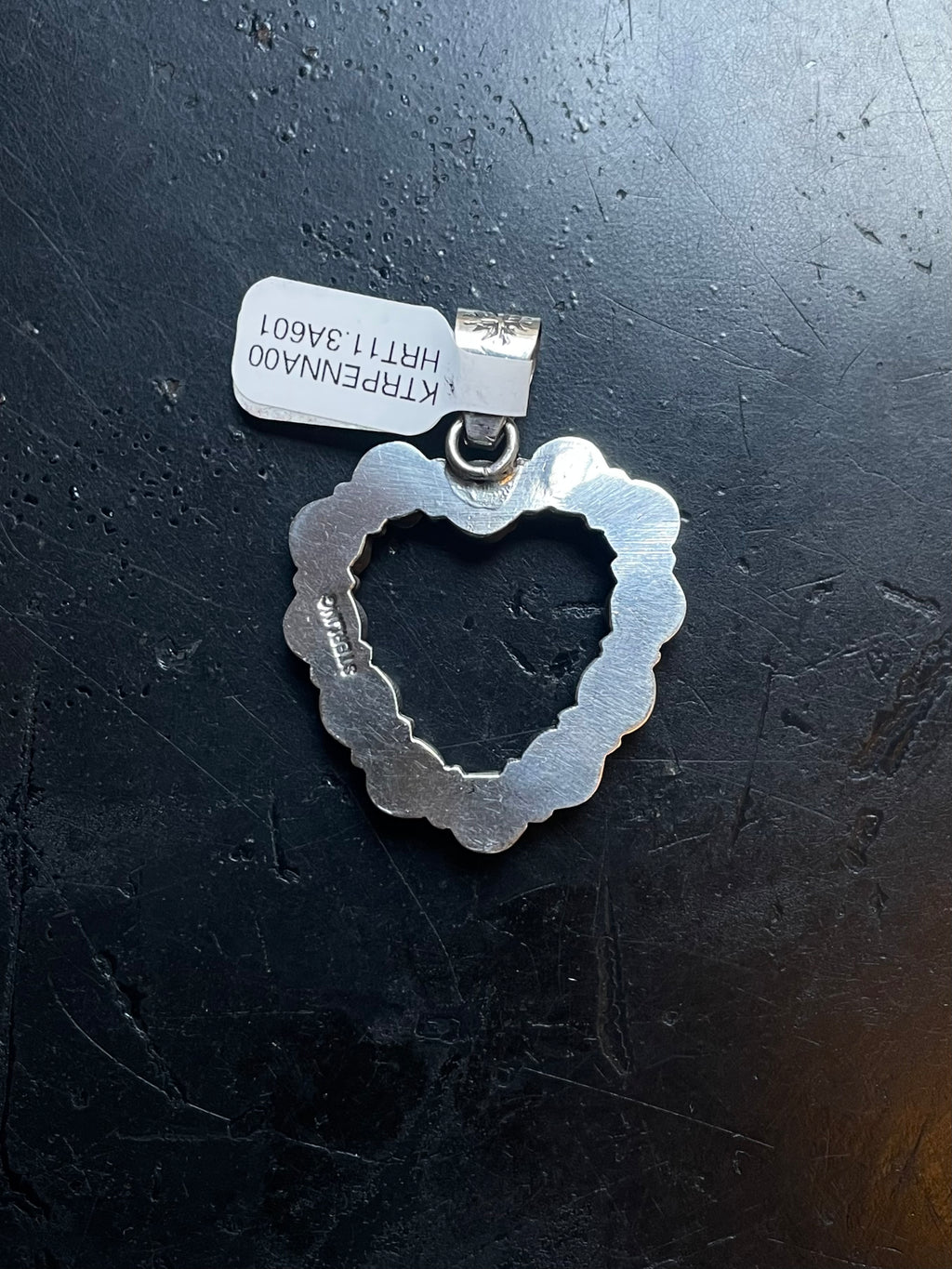 Kingman Turquoise Heart Pendant | Sterling Silver | A601