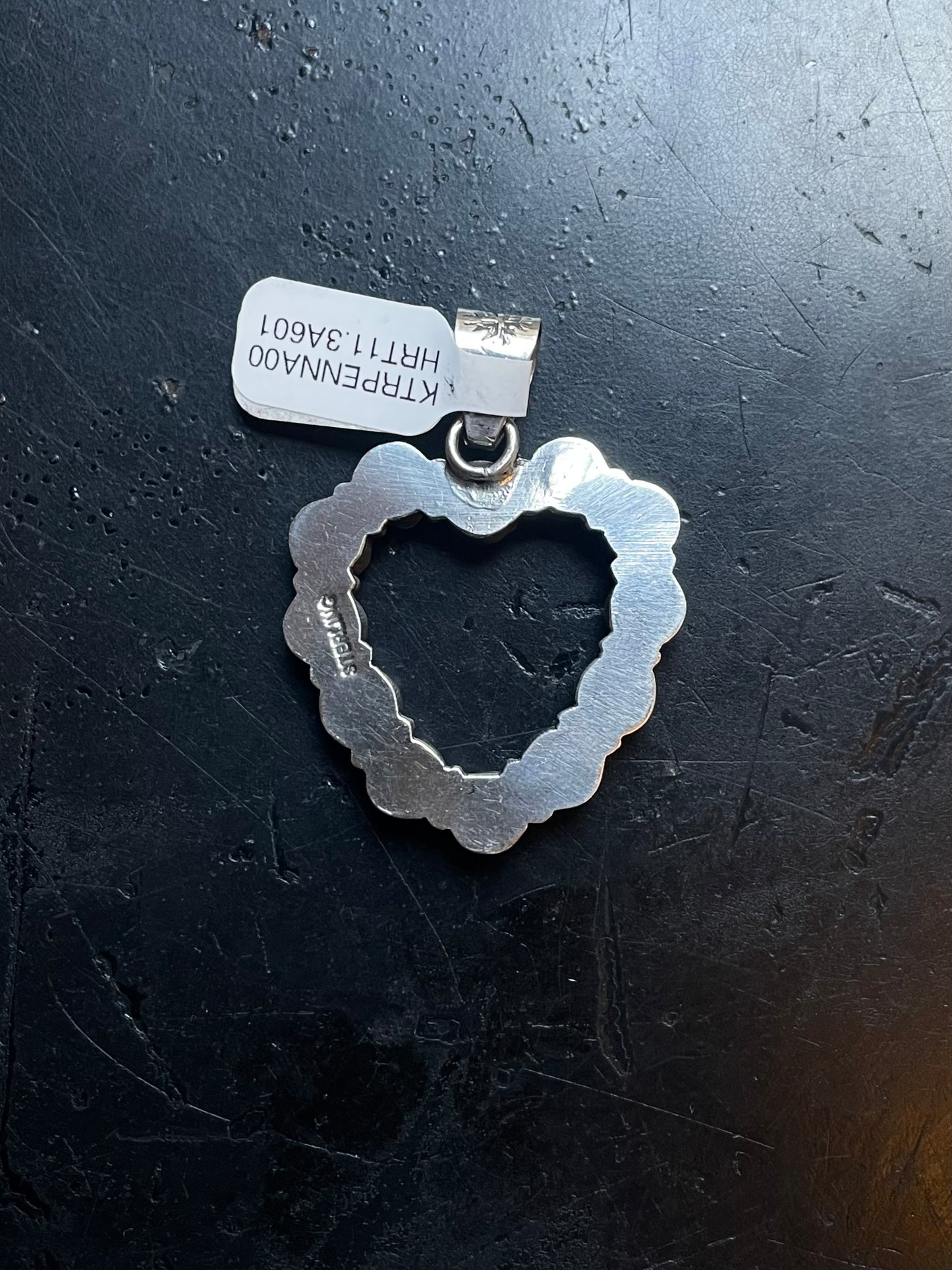 Kingman Turquoise Heart Pendant | Sterling Silver | A601