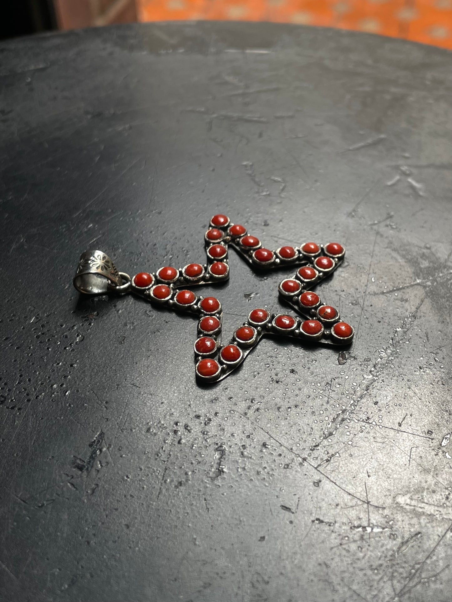 Red Coral Star Pendant | 925 Sterling Silver E218