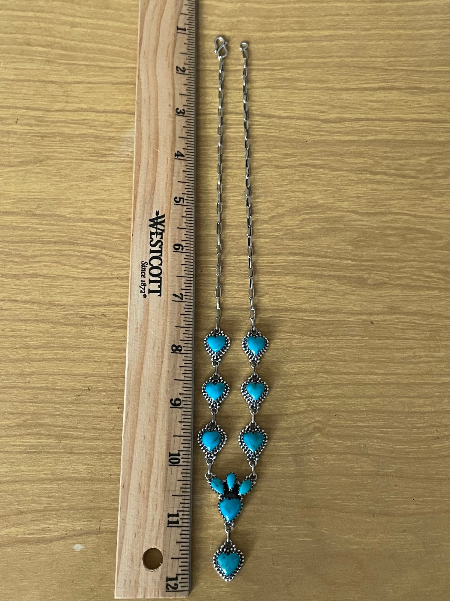 Kingman Turquoise Heart Naja Necklace | 925 Sterling Silver E619