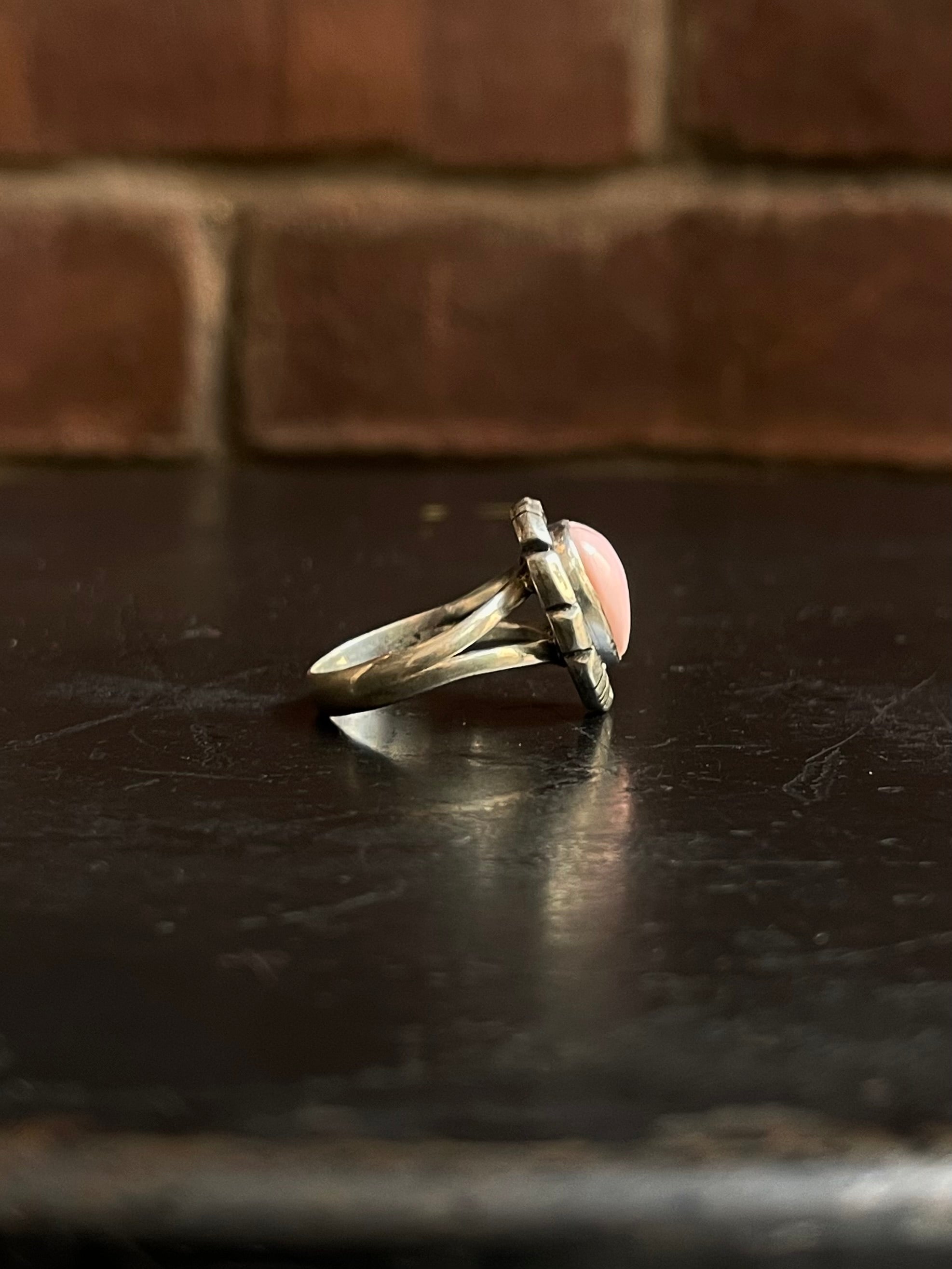 Pink Conch Heart Ring Size 6.5 | 925 Sterling Silver G537