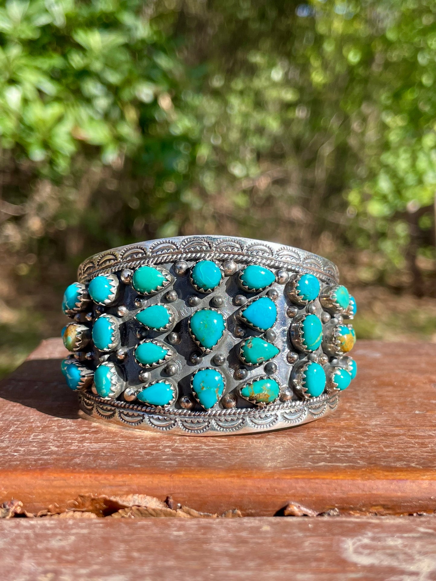 Kingman Turquoise Multi Stone Cuff Bracelet | 925 Sterling Silver D112