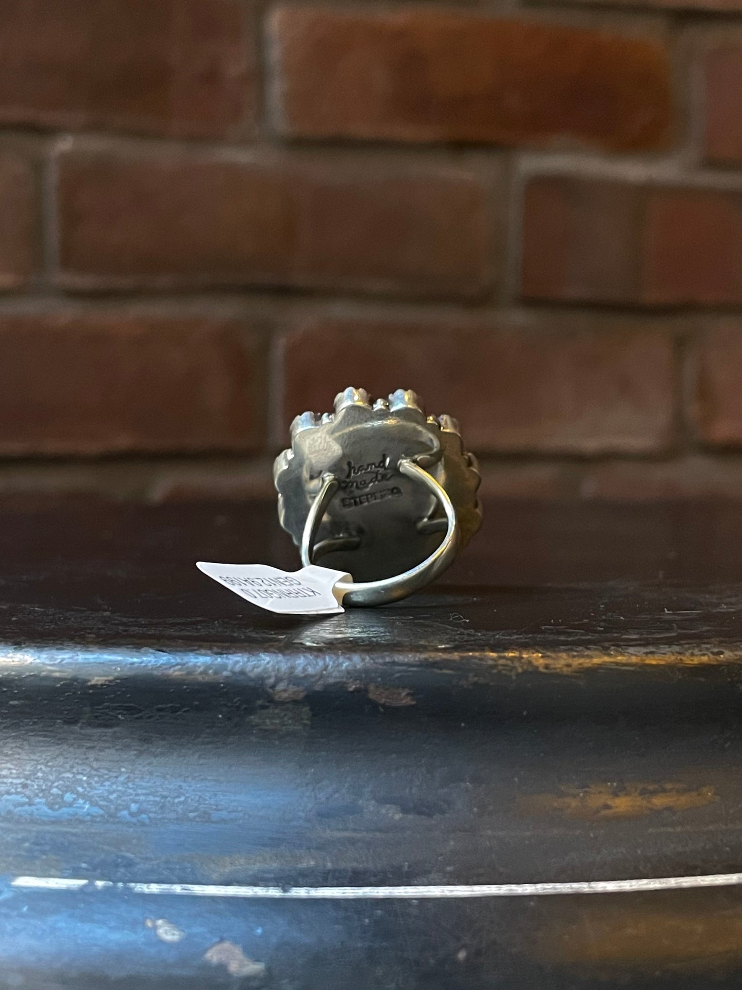 Kingman Turquoise Coral Cluster Ring | Sterling Silver | Size 7 | A199
