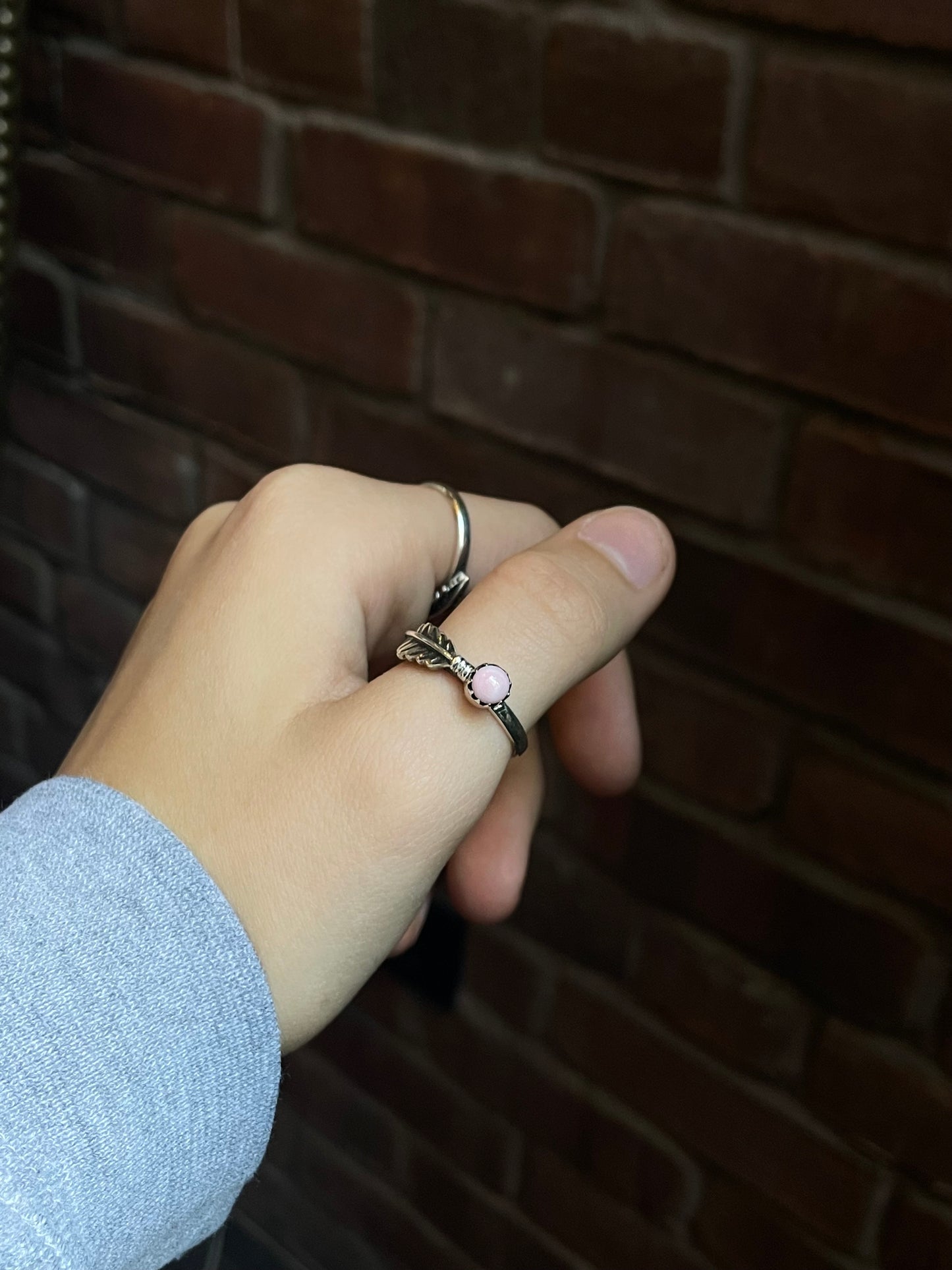 Pink Conch Feather Ring | Sterling Silver 925 Size 9.5 C743