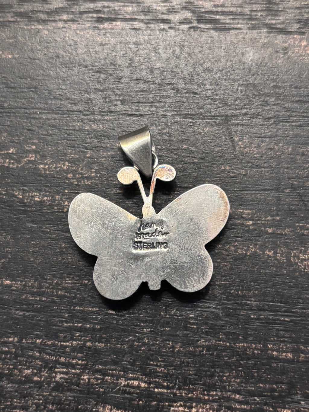 Turquoise Pink Conch Butterfly Pendant | 925 Sterling Silver A112