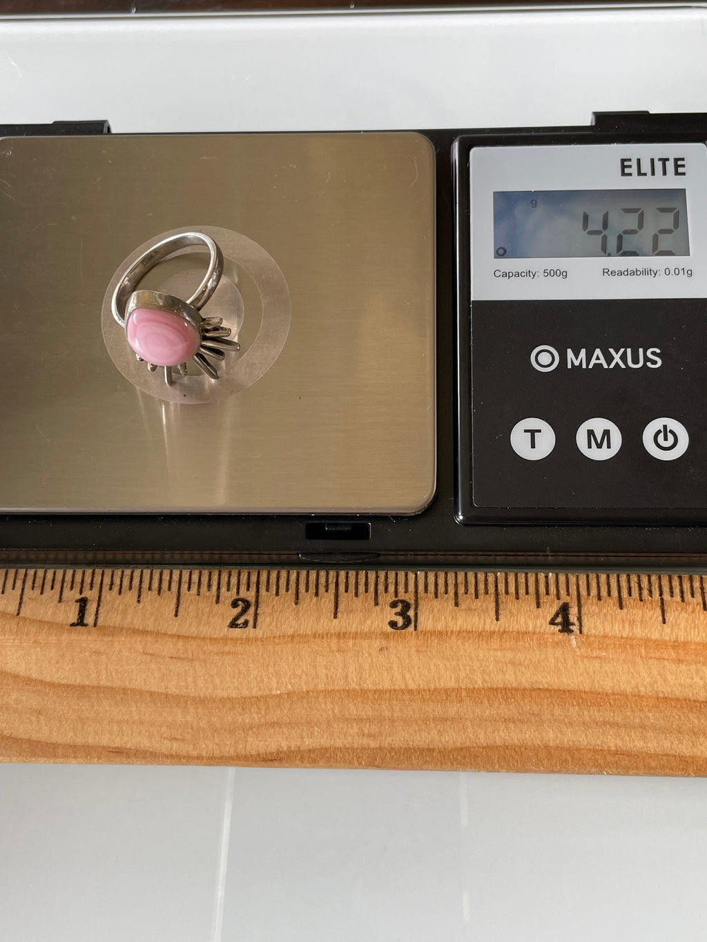 Pink Conch Tear Drop Ring Size 7 | 925 Sterling Silver G160