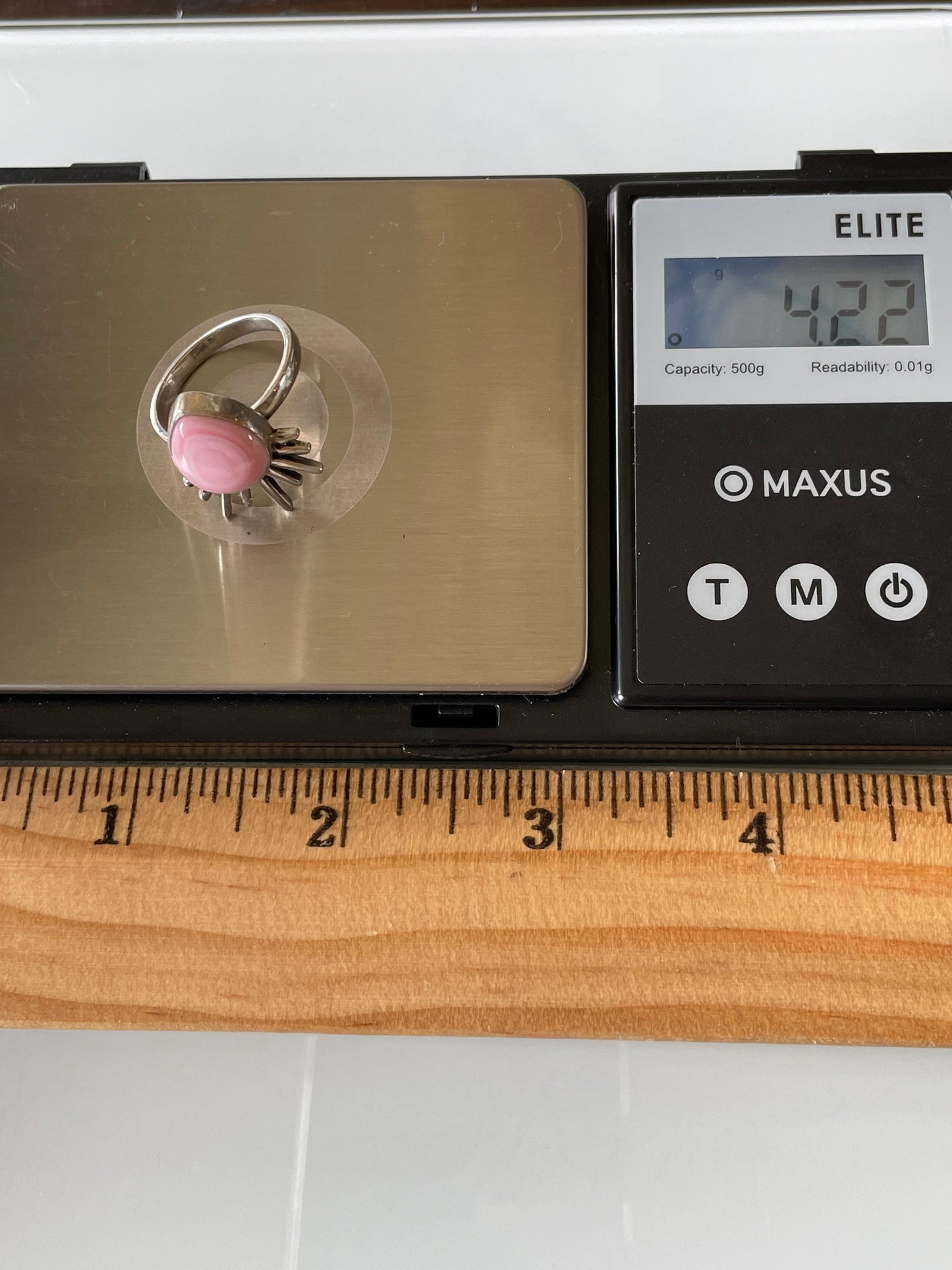 Pink Conch Tear Drop Ring Size 7 | 925 Sterling Silver G160