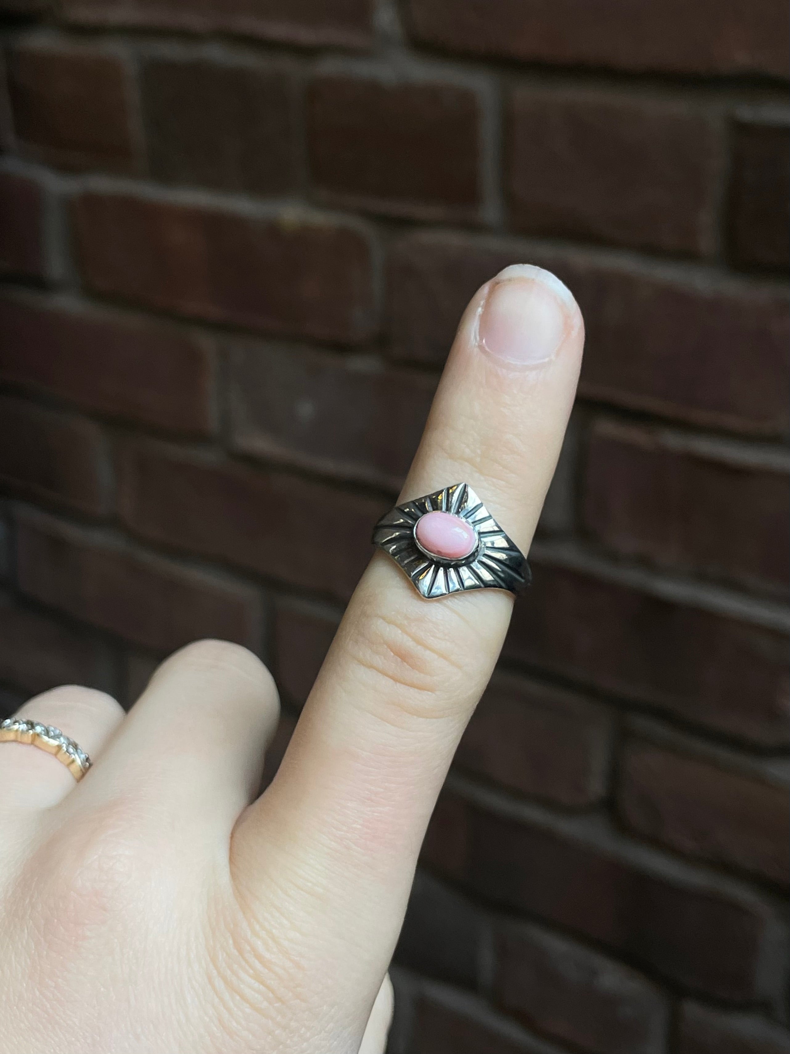 Pink Conch Ring Size 7.25 | 925 Sterling Silver Southwest E137
