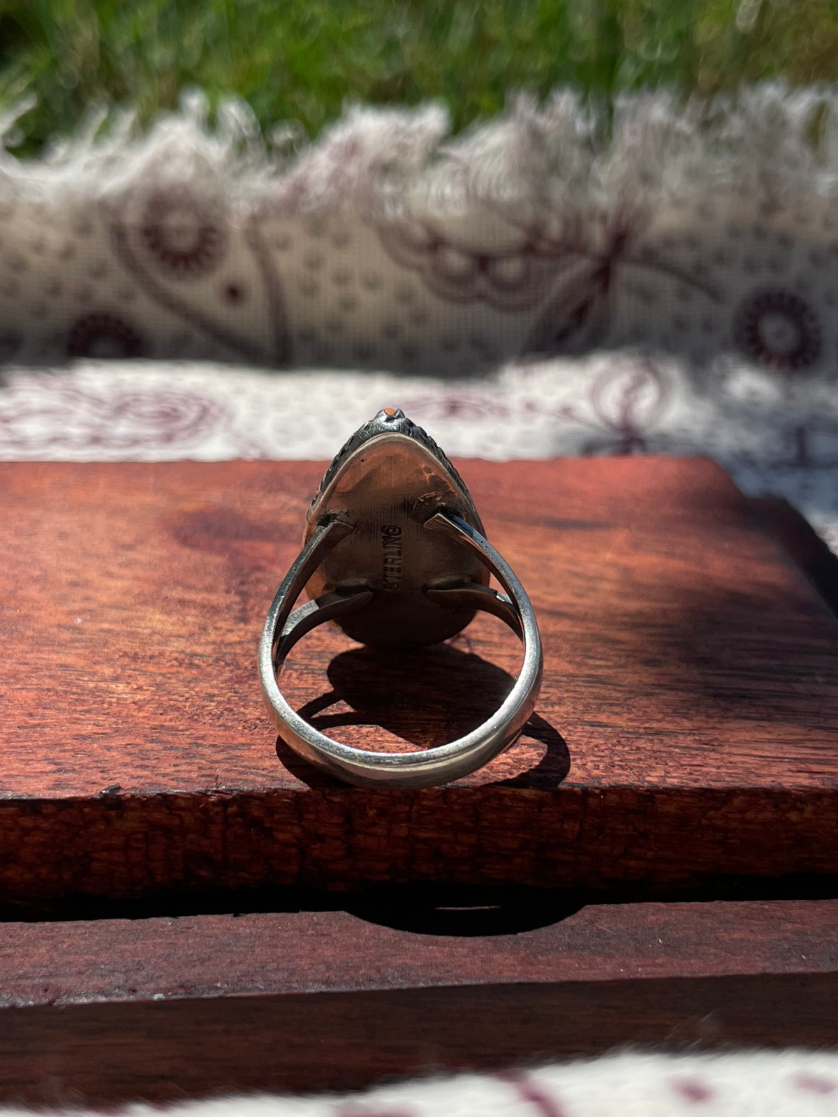 Spiny Oyster Teardrop Ring | 925 Sterling Silver Size 7 D316
