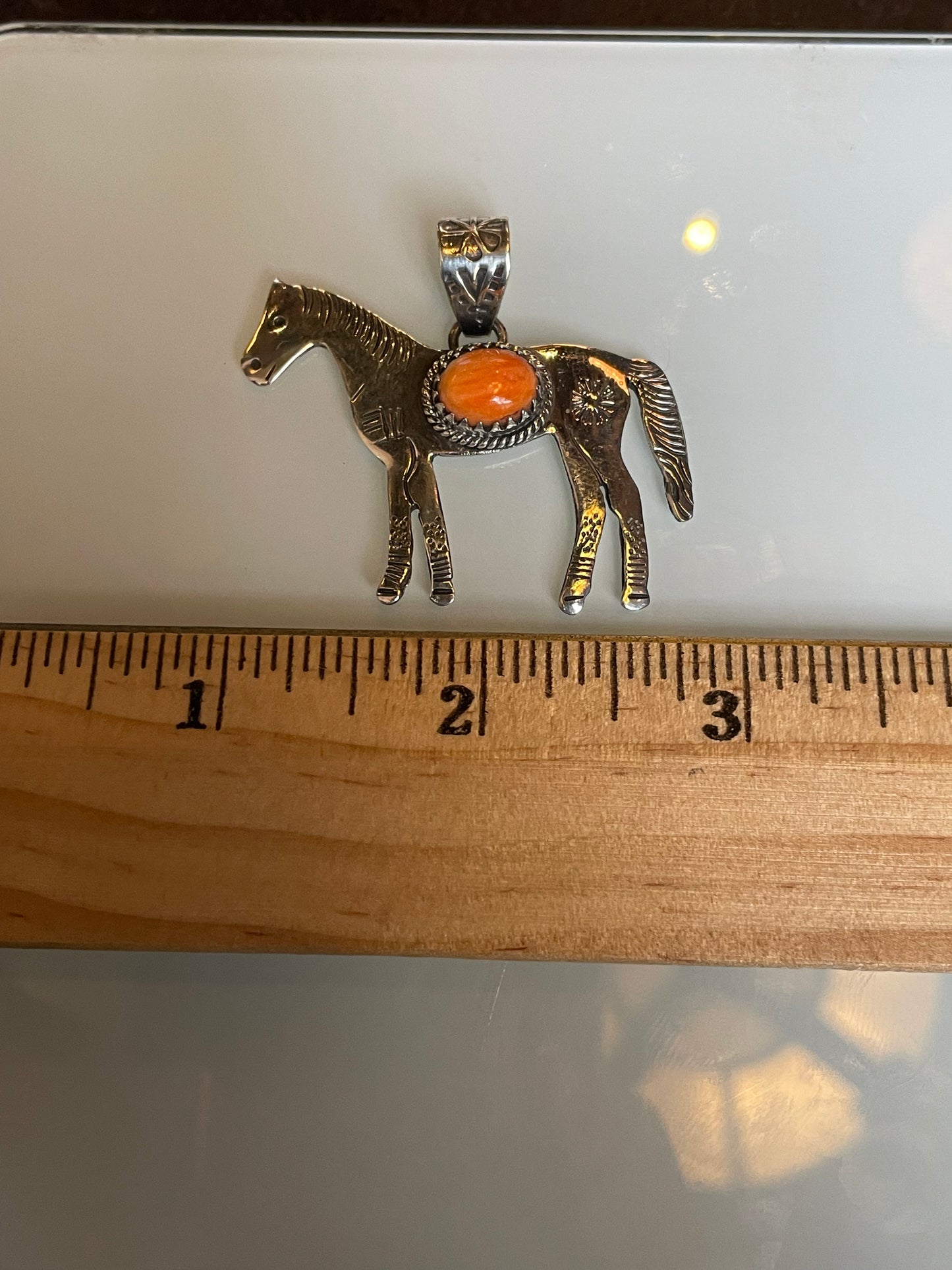 Spiny Oyster Horse Pendant | 925 Sterling Silver C541