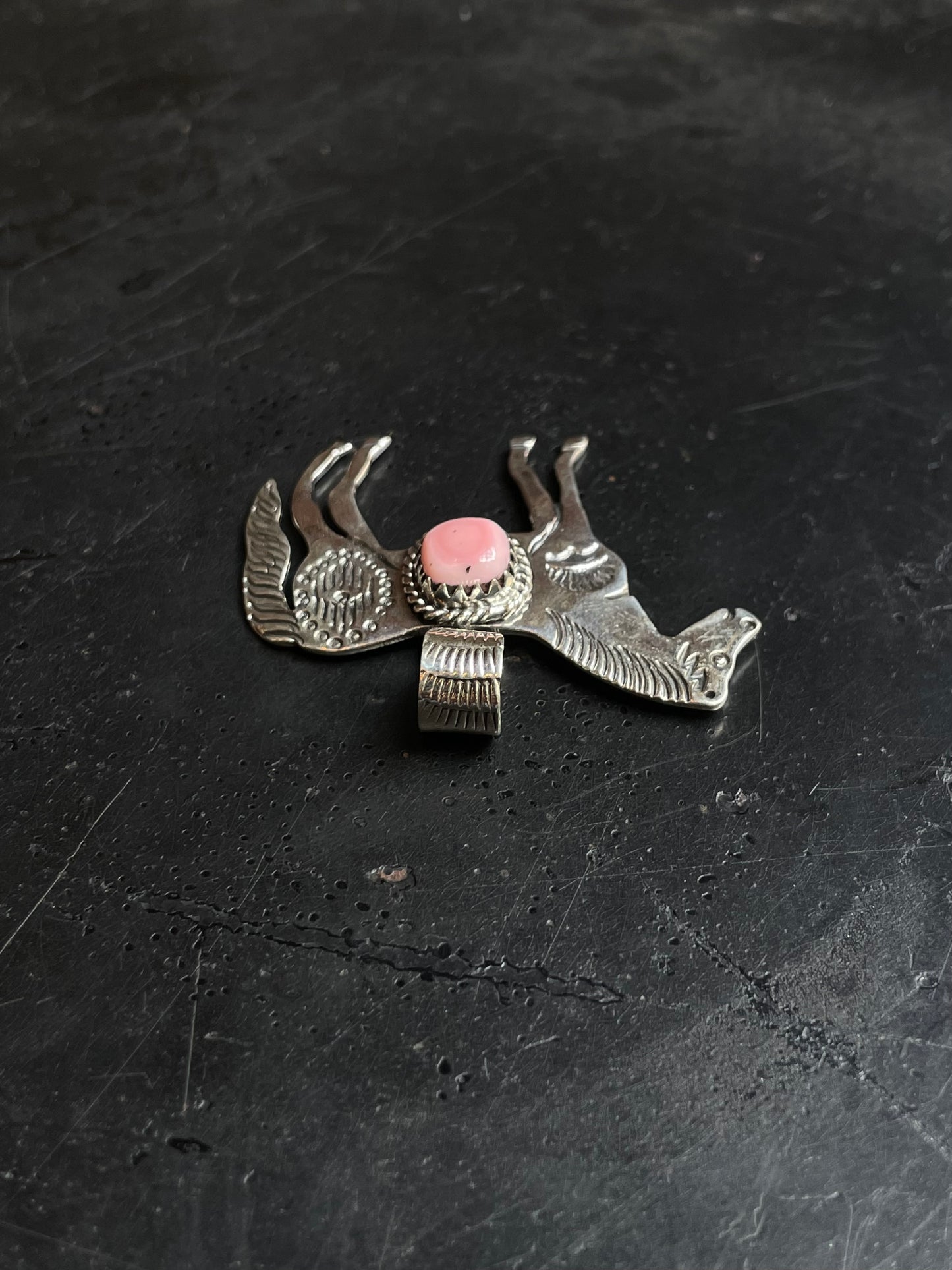 Pink Conch Horse Pendant | 925 Sterling Silver E244