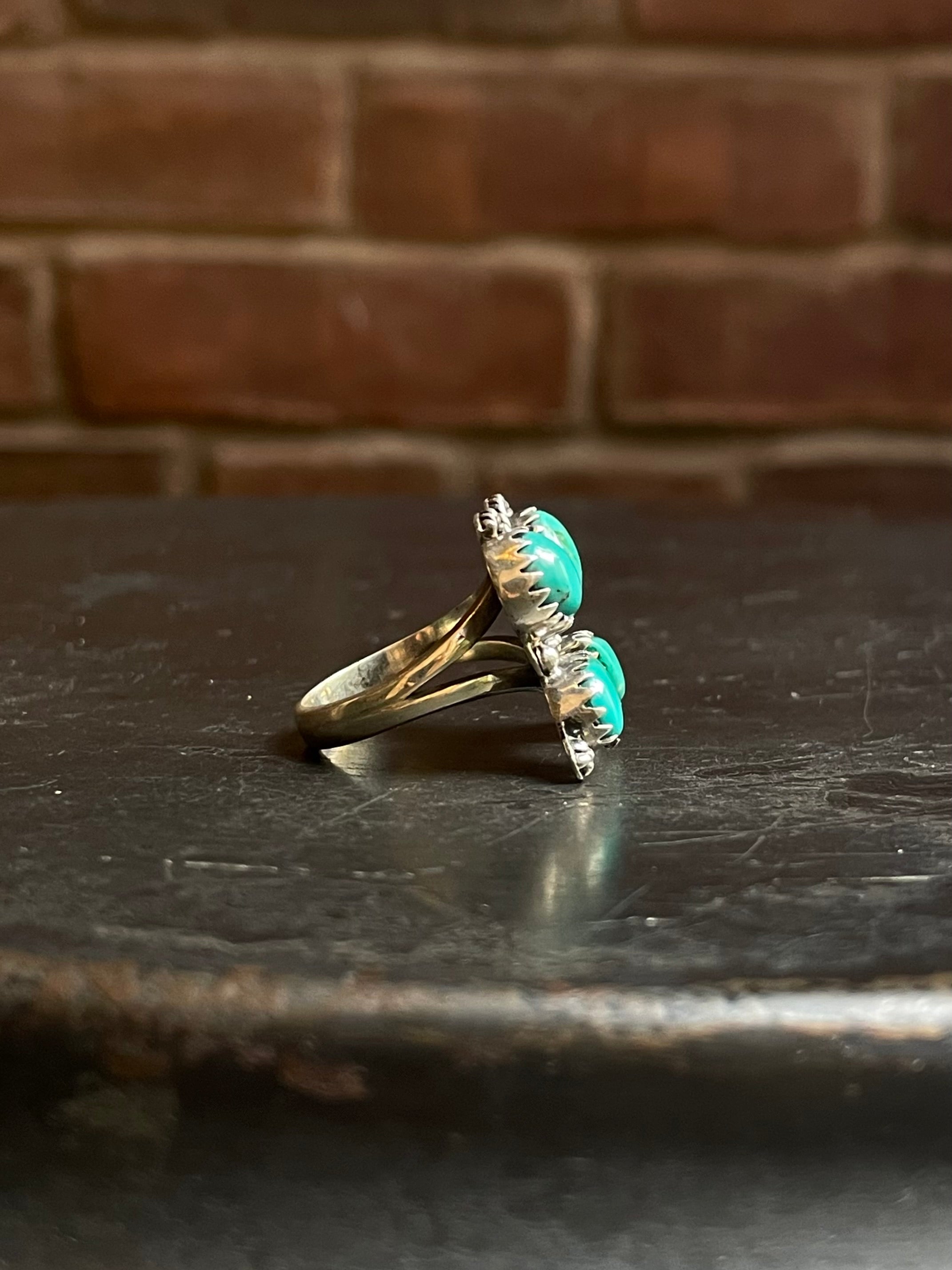 Turquoise Butterfly Ring Size 8.5 | Sterling Silver E873