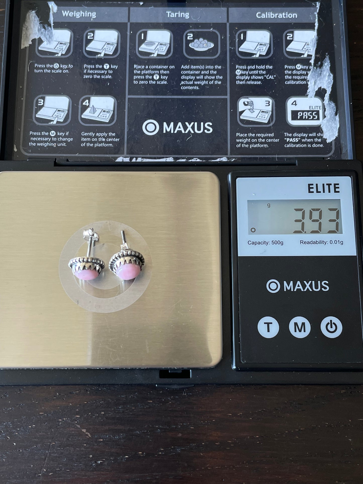 Pink Conch Stud Earrings | 925 Sterling Silver E785