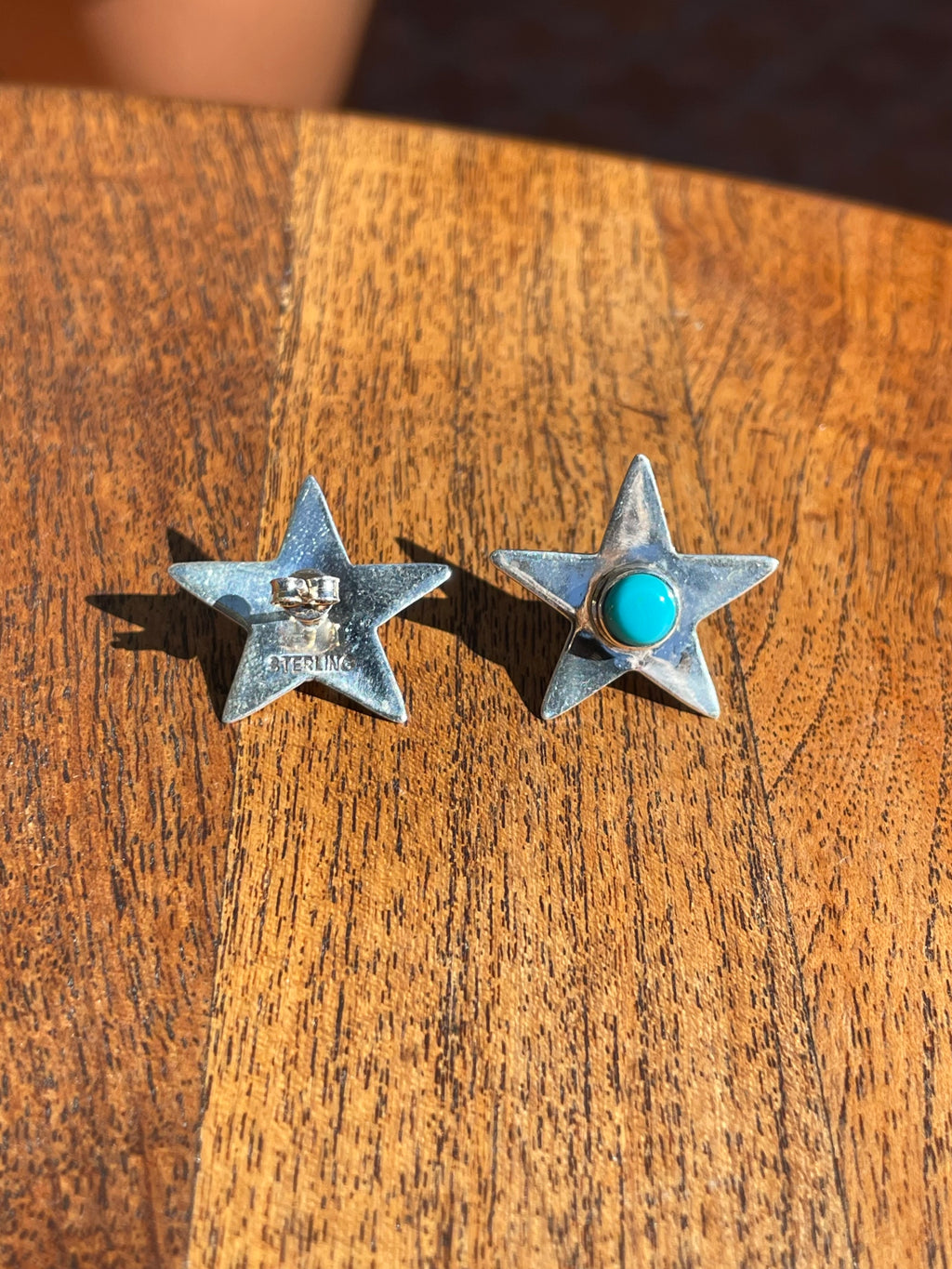 Kingman Turquoise Star Stud Earrings | 925 Sterling Silver C825