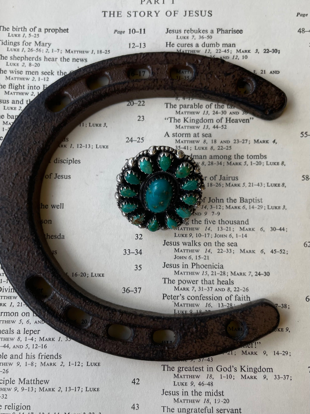 Turquoise Cluster Ring Size 6.25 | 925 Sterling Silver G750