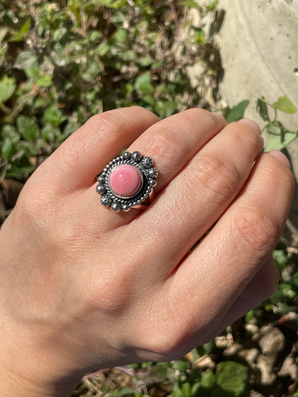 Pink Conch Ring Size 6 | 925 Sterling Silver B921