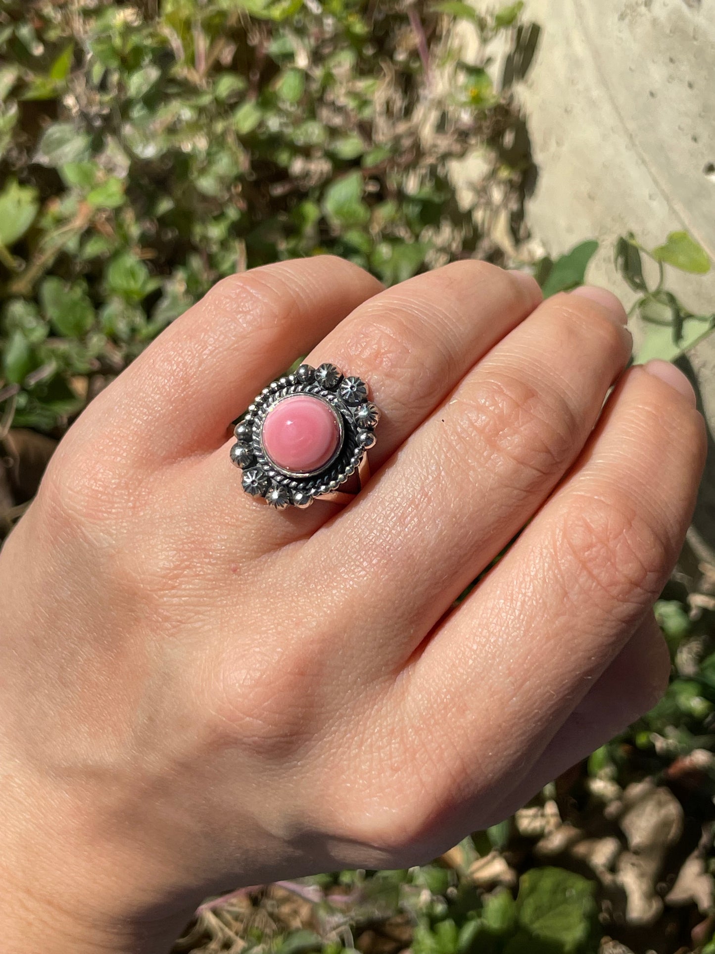 Pink Conch Ring Size 6 | 925 Sterling Silver B921
