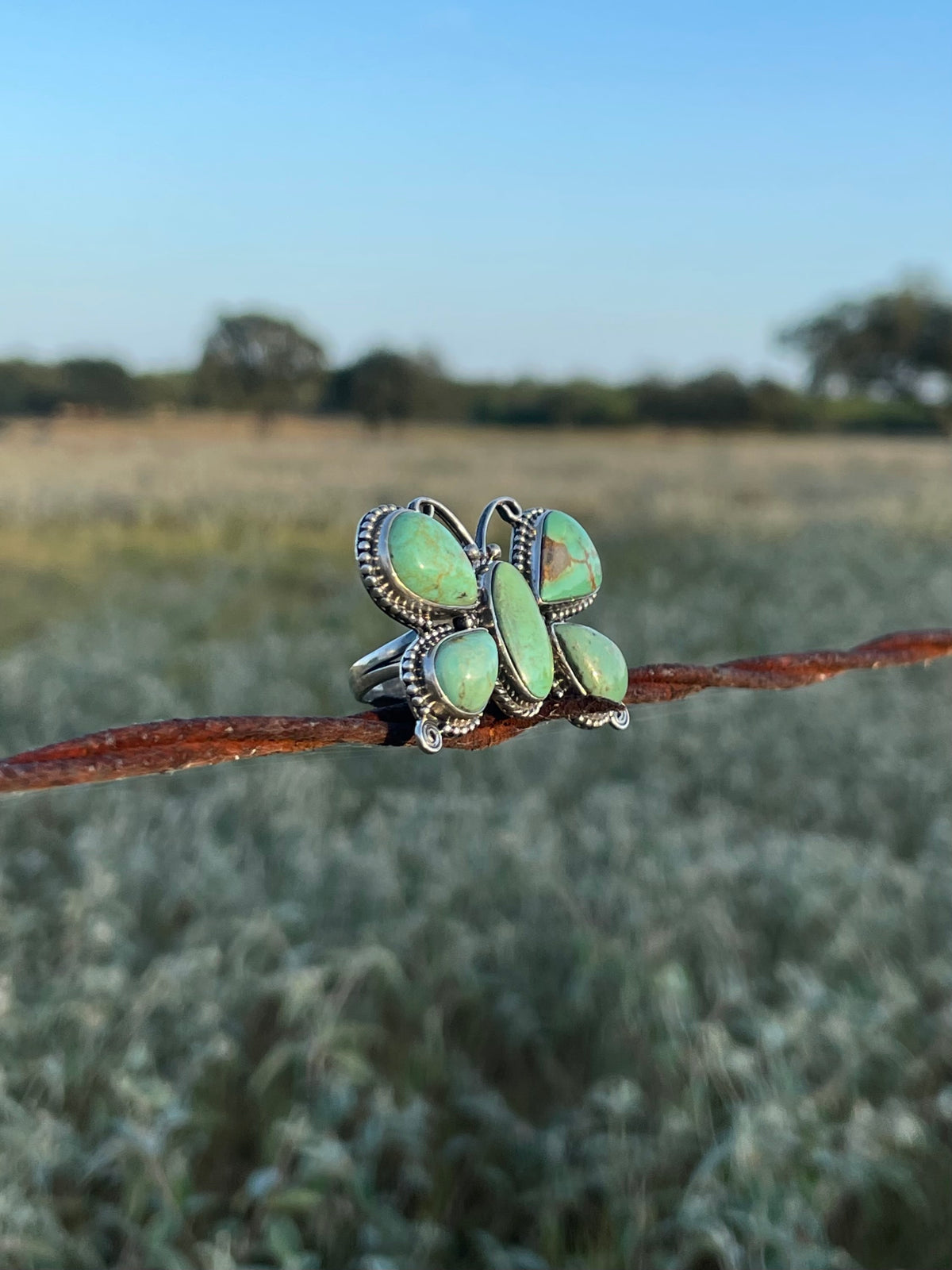 Turquoise Butterfly Ring Size 6.75 | 925 Sterling Silver G743