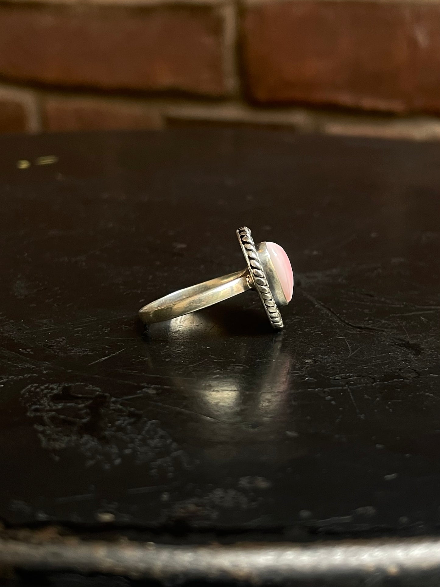 Pink Conch Heart Ring Size 6 | 925 Sterling Silver G135