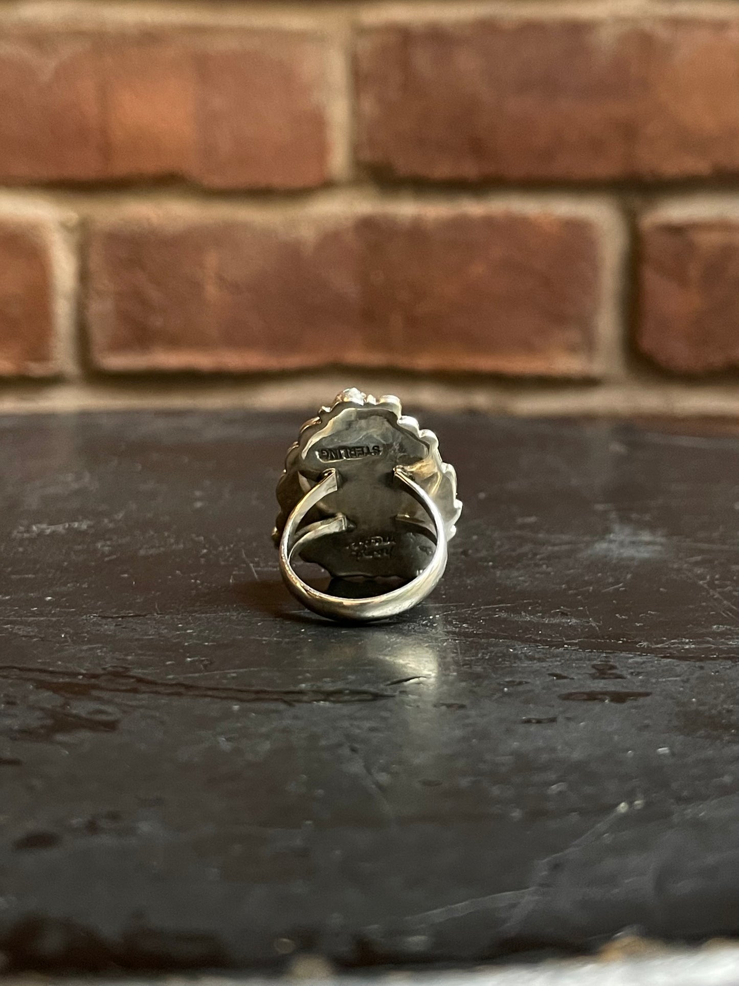 Kingman Turquoise Teardrop Ring Size 7 | 925 Sterling Silver Southwest E166