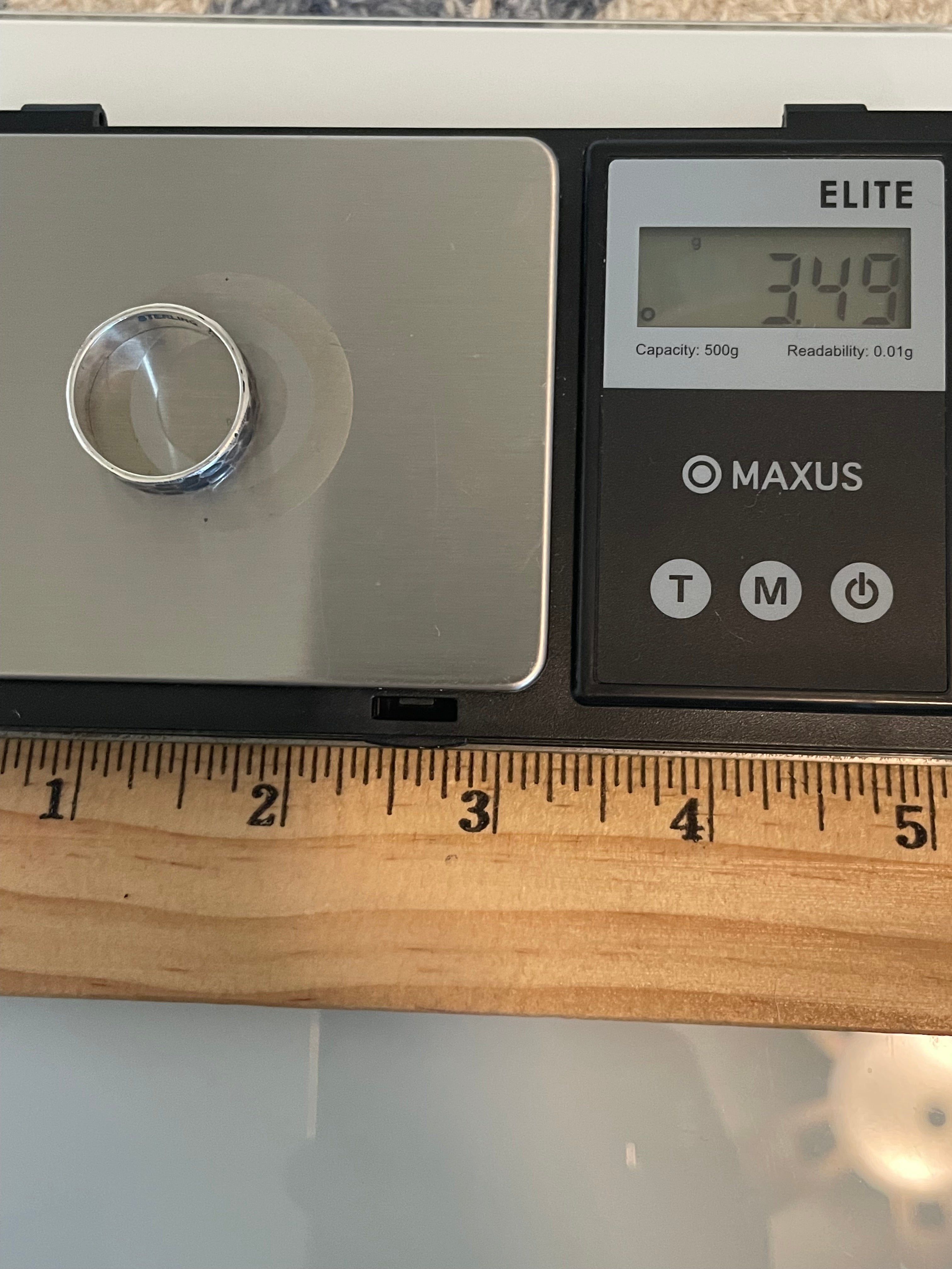 Hammered Sterling Silver Band Ring | 925 Sterling Silver Size 8.25 G573