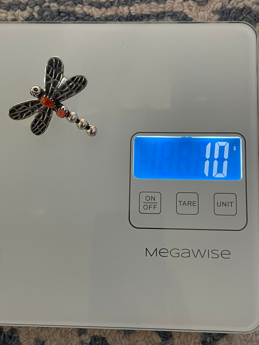 Coral & Spiny Dragonfly Ring | Sterling Silver | Handmade Size 7 C921