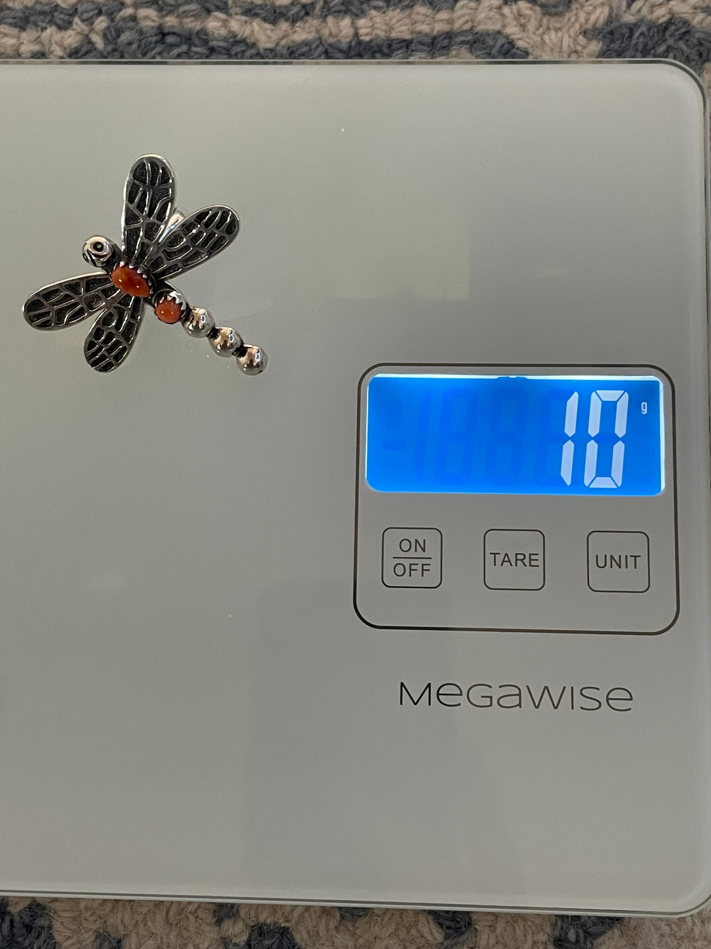 Coral & Spiny Dragonfly Ring | Sterling Silver | Handmade Size 7 C921