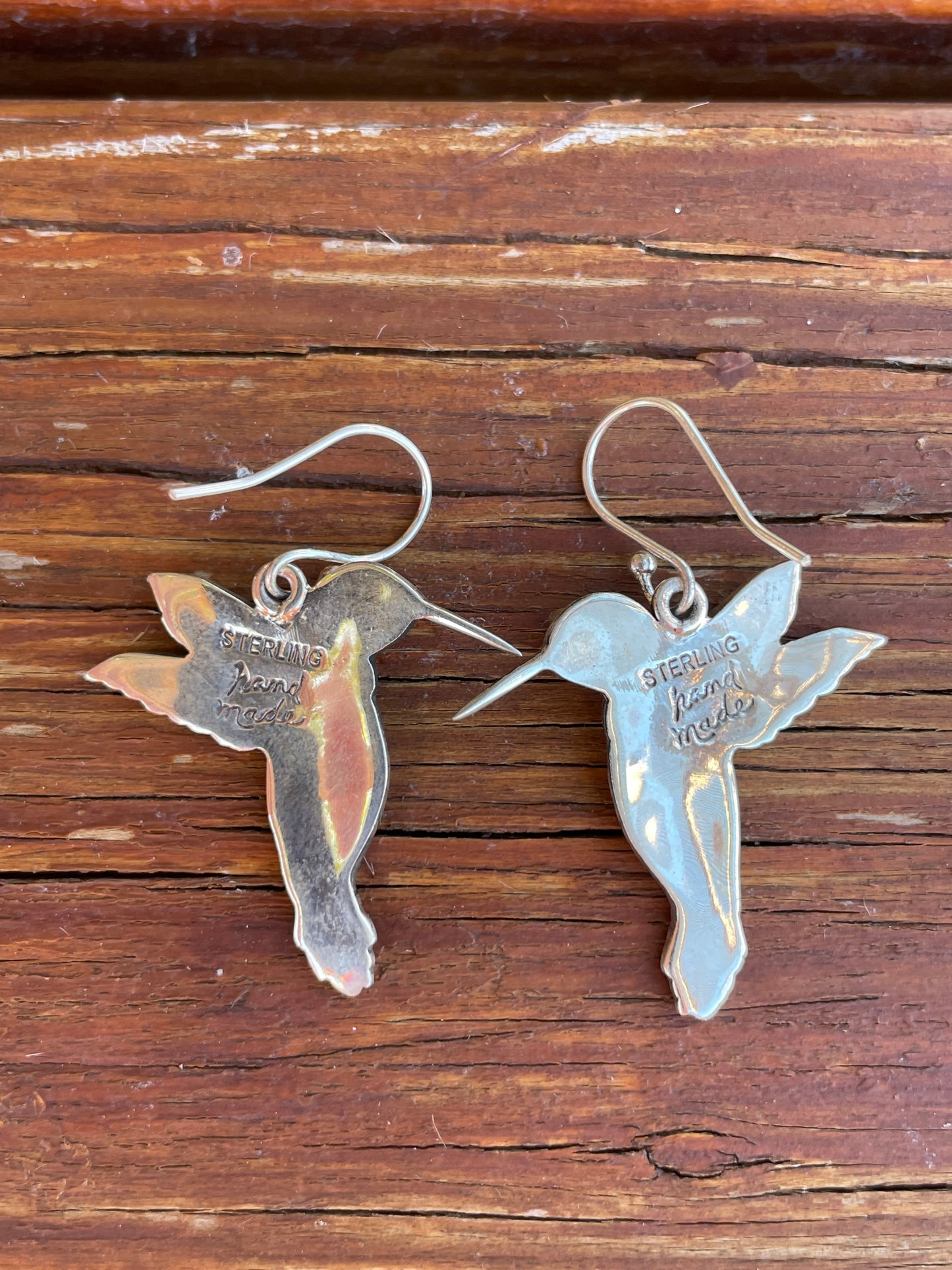 Kingman Turquoise Hummingbird Dangle Earrings | 925 Sterling Silver B920