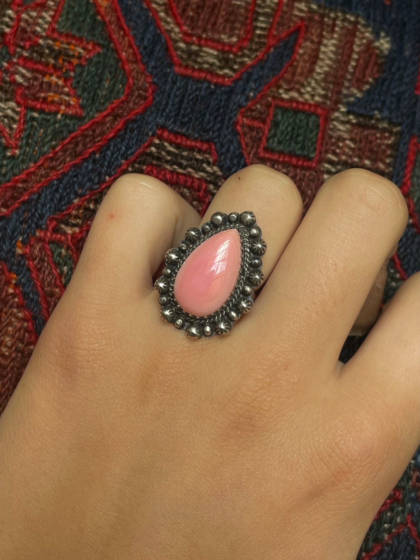 Pink Conch Ring Size 6 | 925 Sterling Silver G106