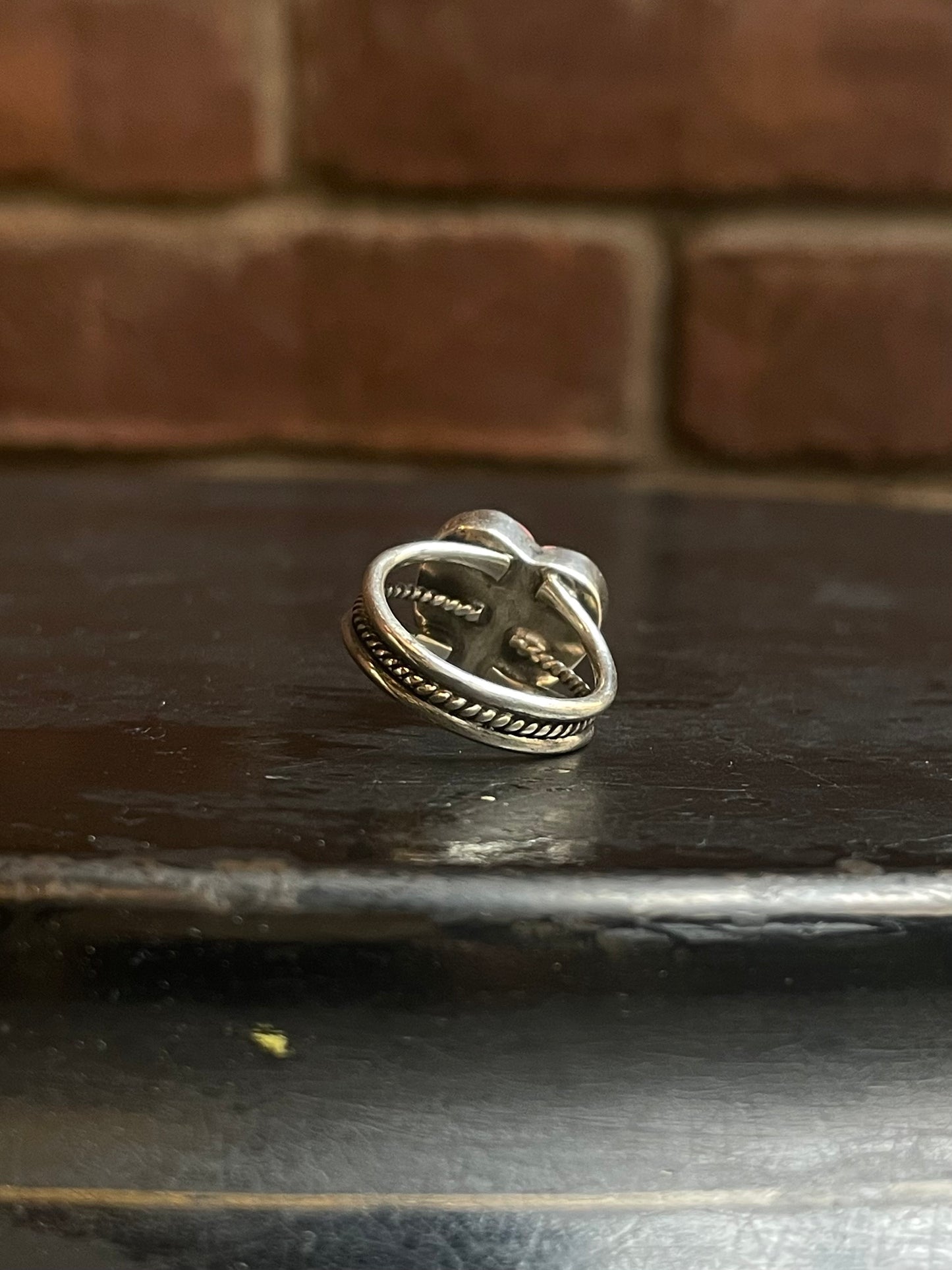 Pink Conch Heart Ring Size 6.5 | 925 Sterling Silver G115