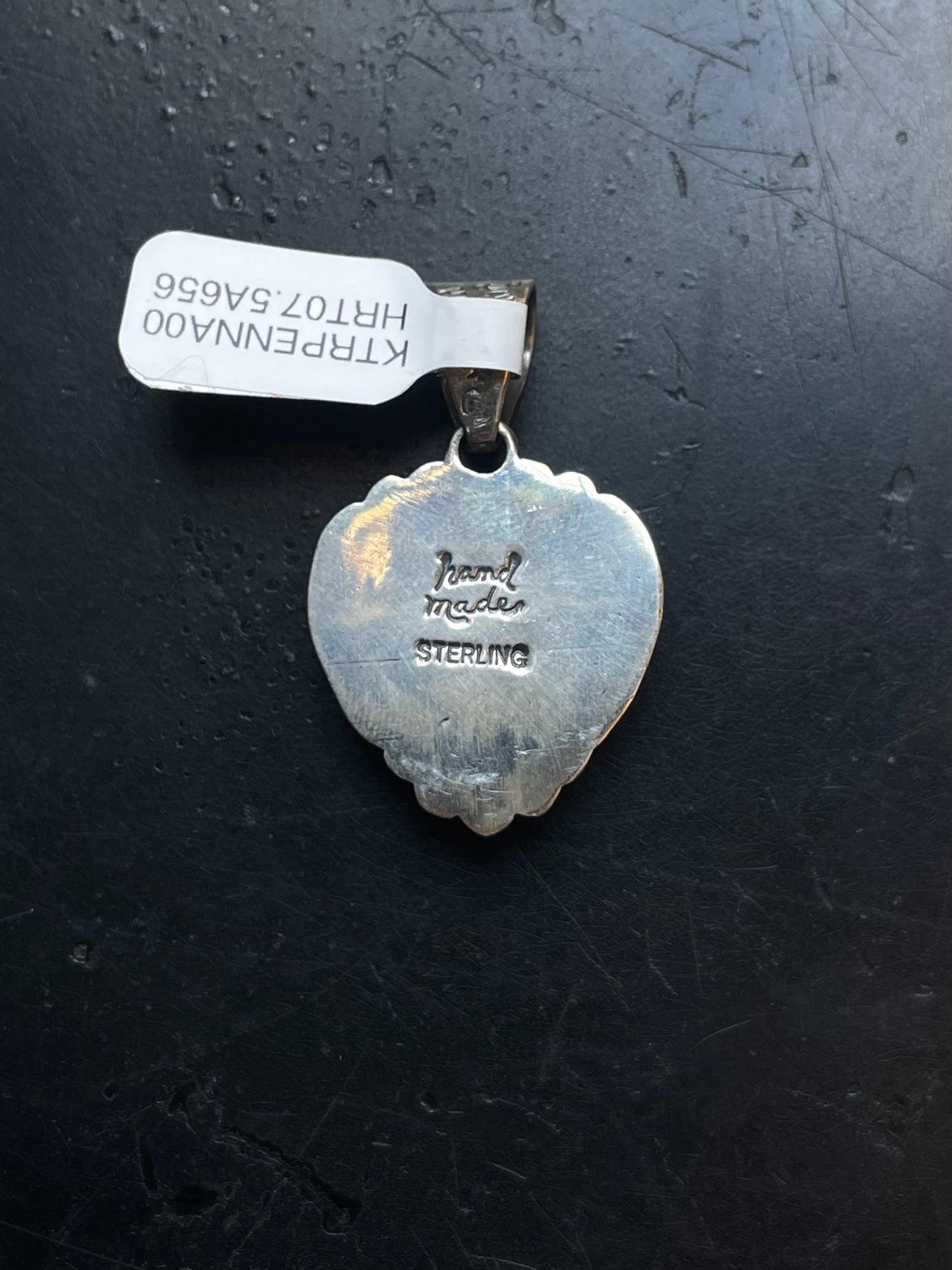 Kingman Turquoise Heart Pendant | Sterling Silver | A656