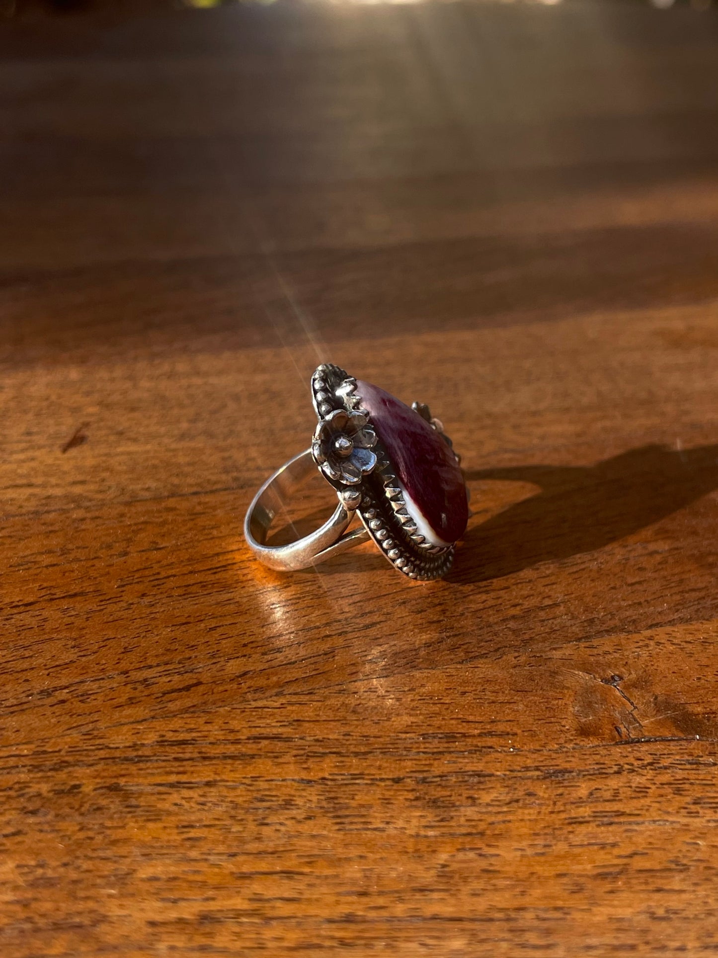Purple Spiny Oyster Ring Size 6 | 925 Sterling Silver Southwestern Style C891