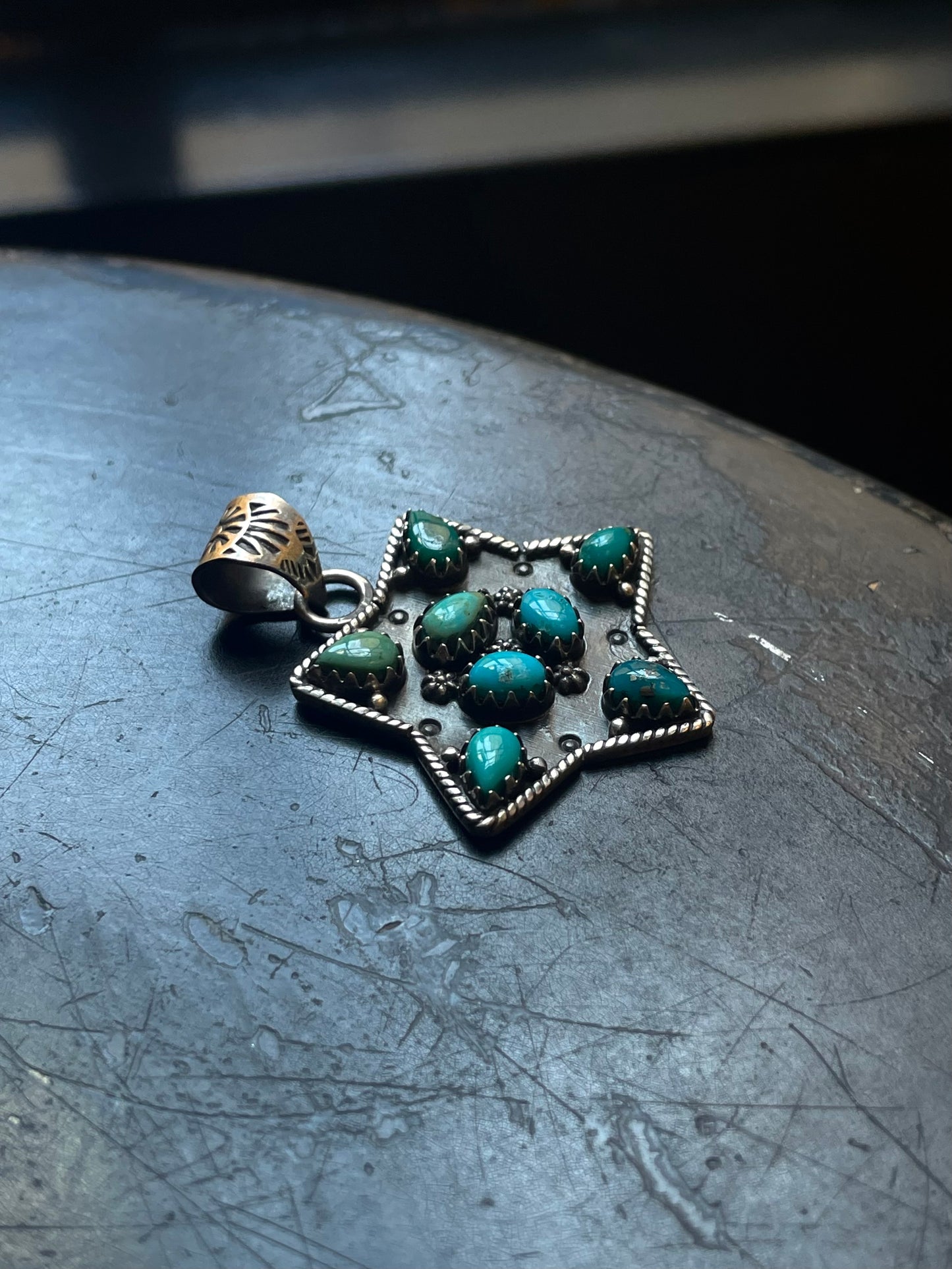 Kingman Turquoise Star Pendant | Sterling Silver E929