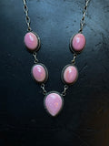 Pink Conch Lariat Necklace | 925 Sterling Silver E366