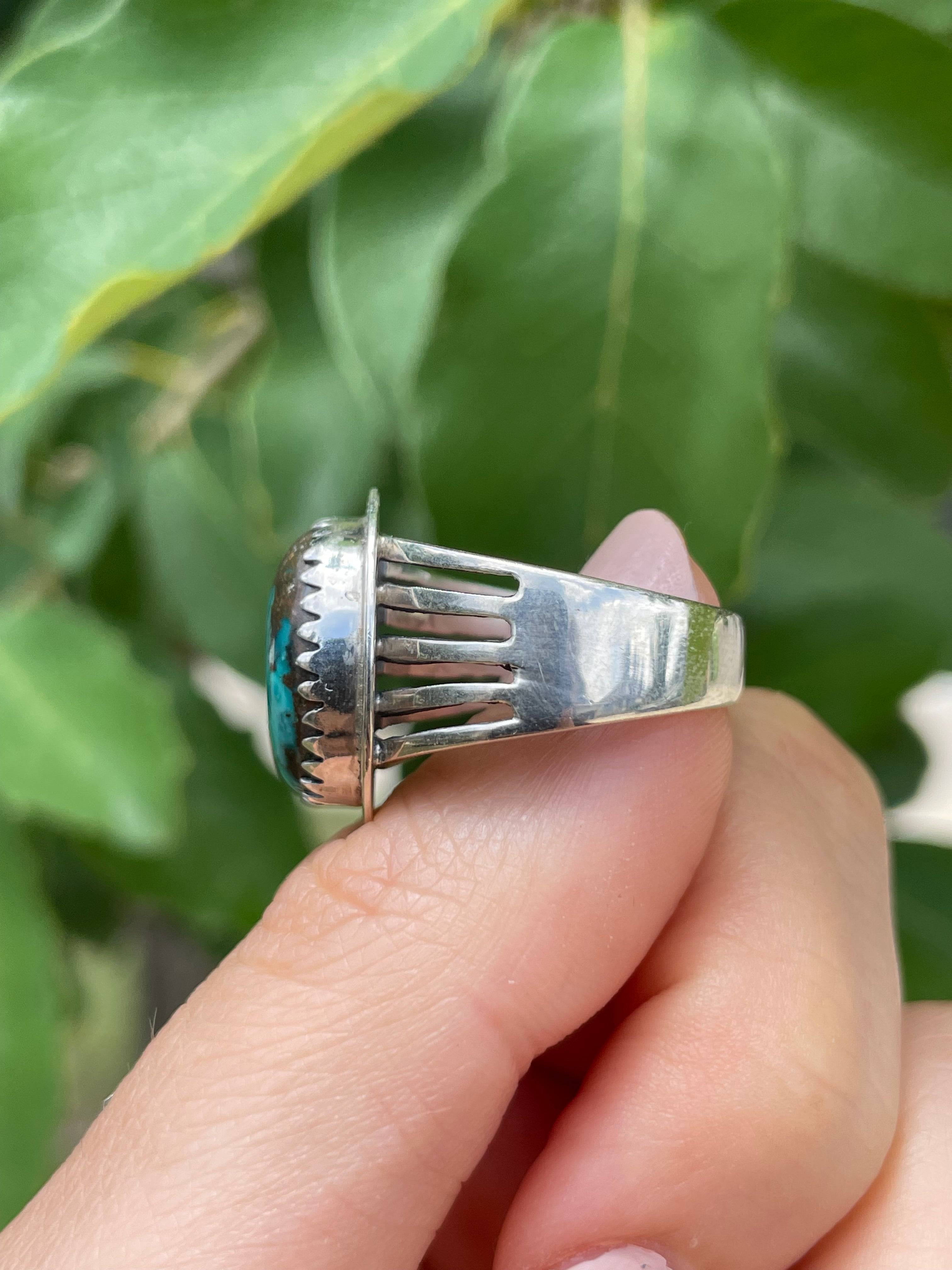 Kingman Turquoise Ring Size 9.25| 925 Sterling Silver D168