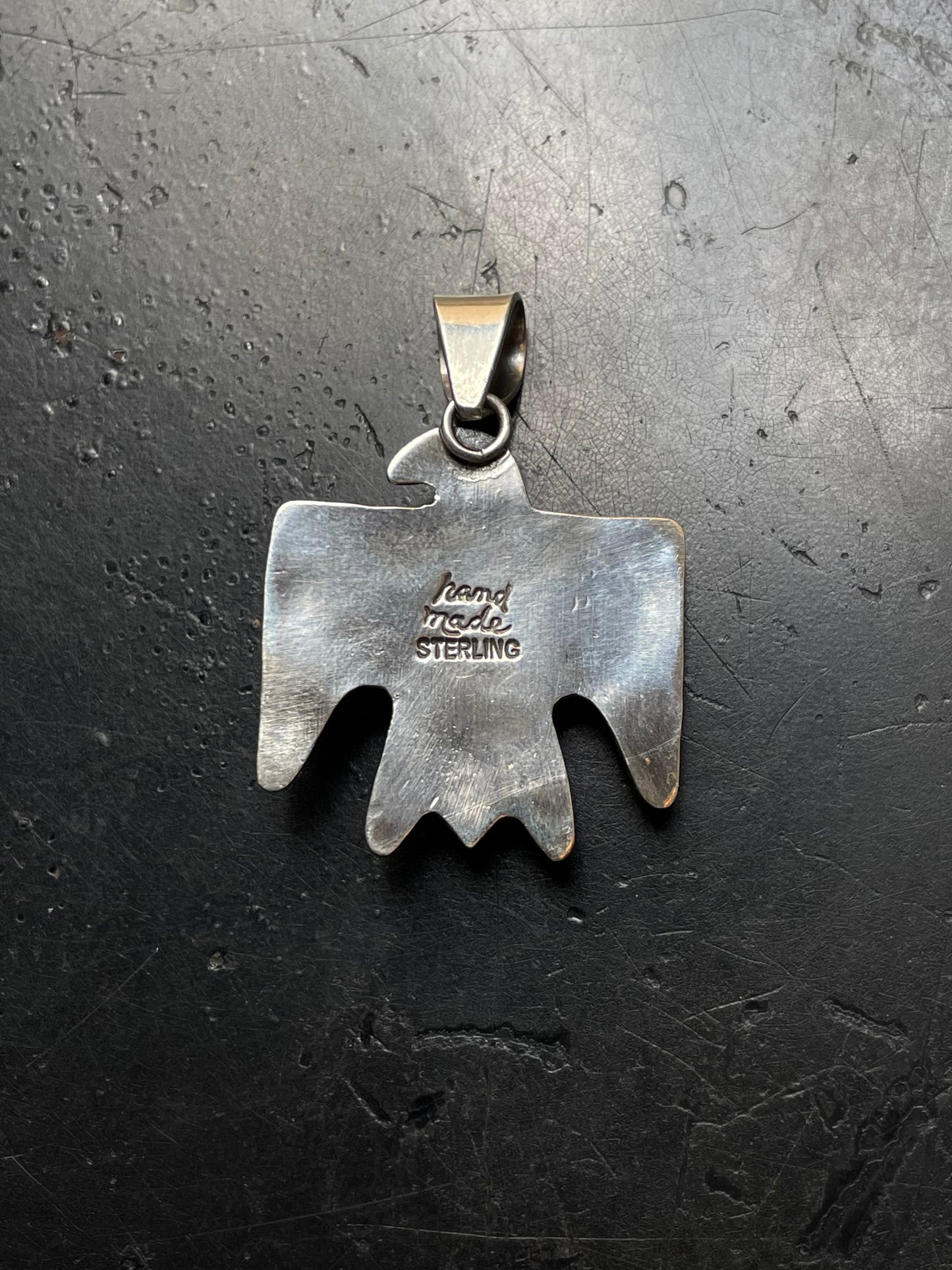 Pink Conch Thunderbird Pendant | 925 Sterling Silver  E954