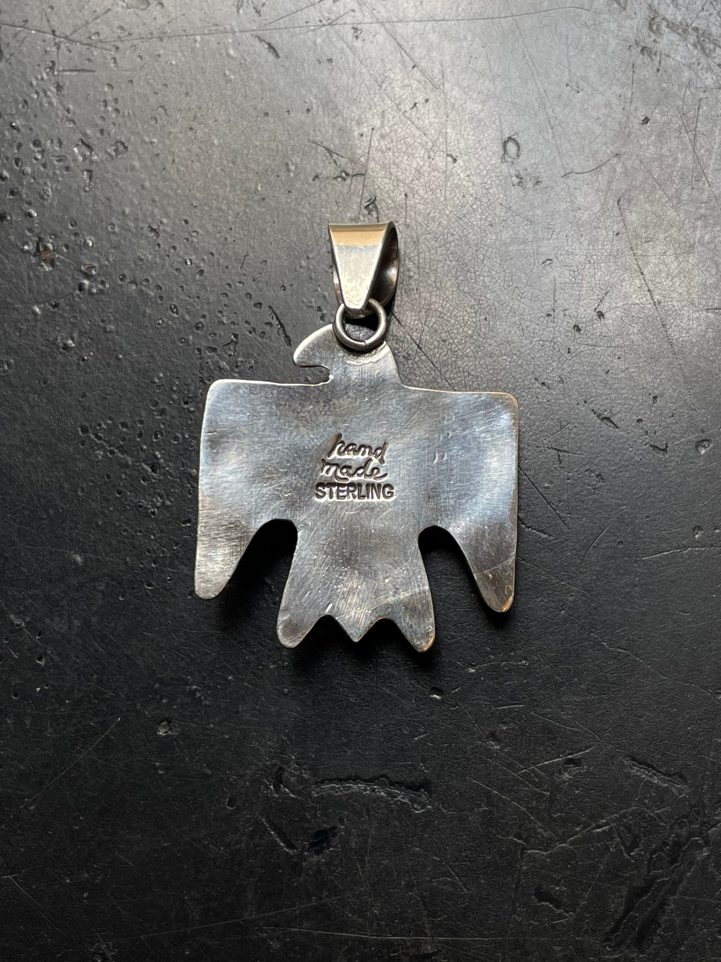 Pink Conch Thunderbird Pendant | 925 Sterling Silver  E954