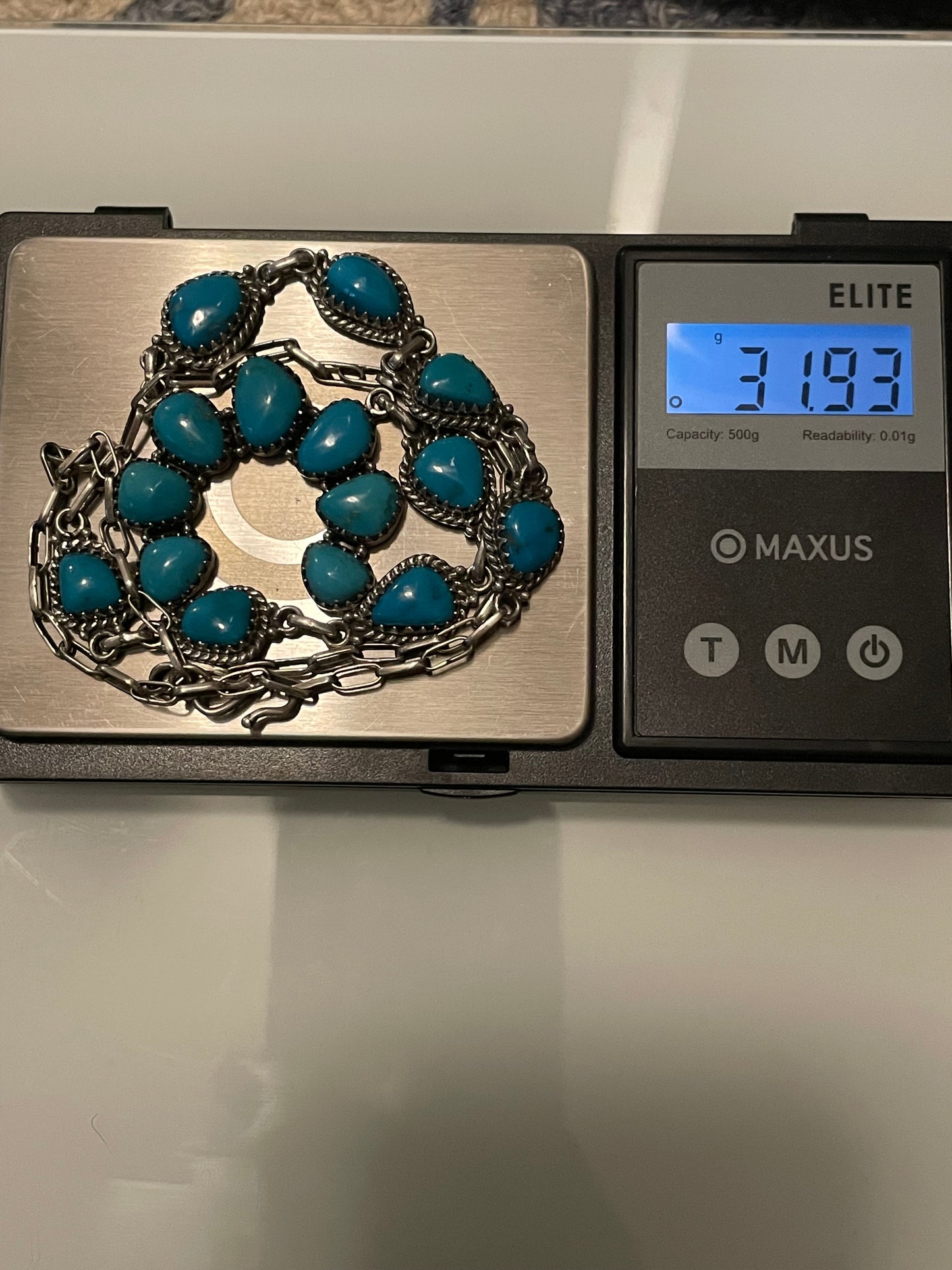 Kingman Turquoise Naja Necklace | 925 Sterling Silver G399