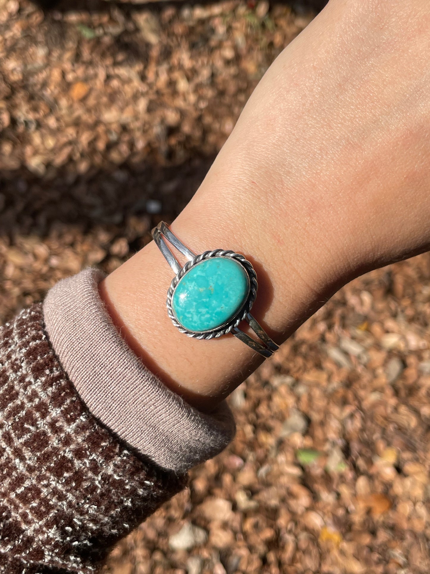 Kingman Turquoise Cuff Bracelet | 925 Sterling Silver D111