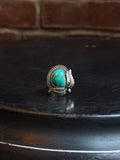 Turquoise Floral Ring Size 7.5 | 925 Sterling Silver C433