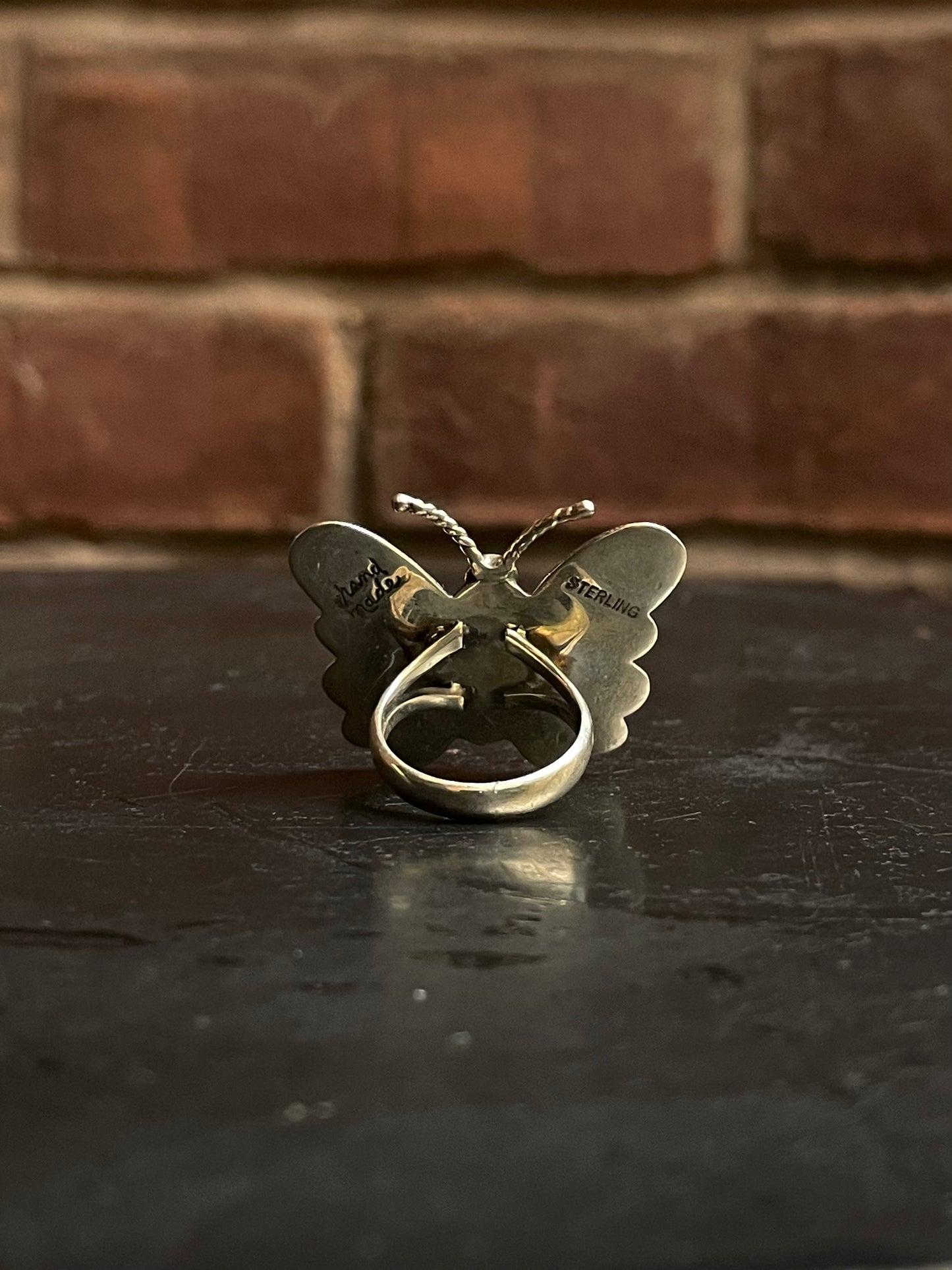 Spiny Oyster & Turquoise Butterfly Ring Size 6 | 925 Sterling Silver G202