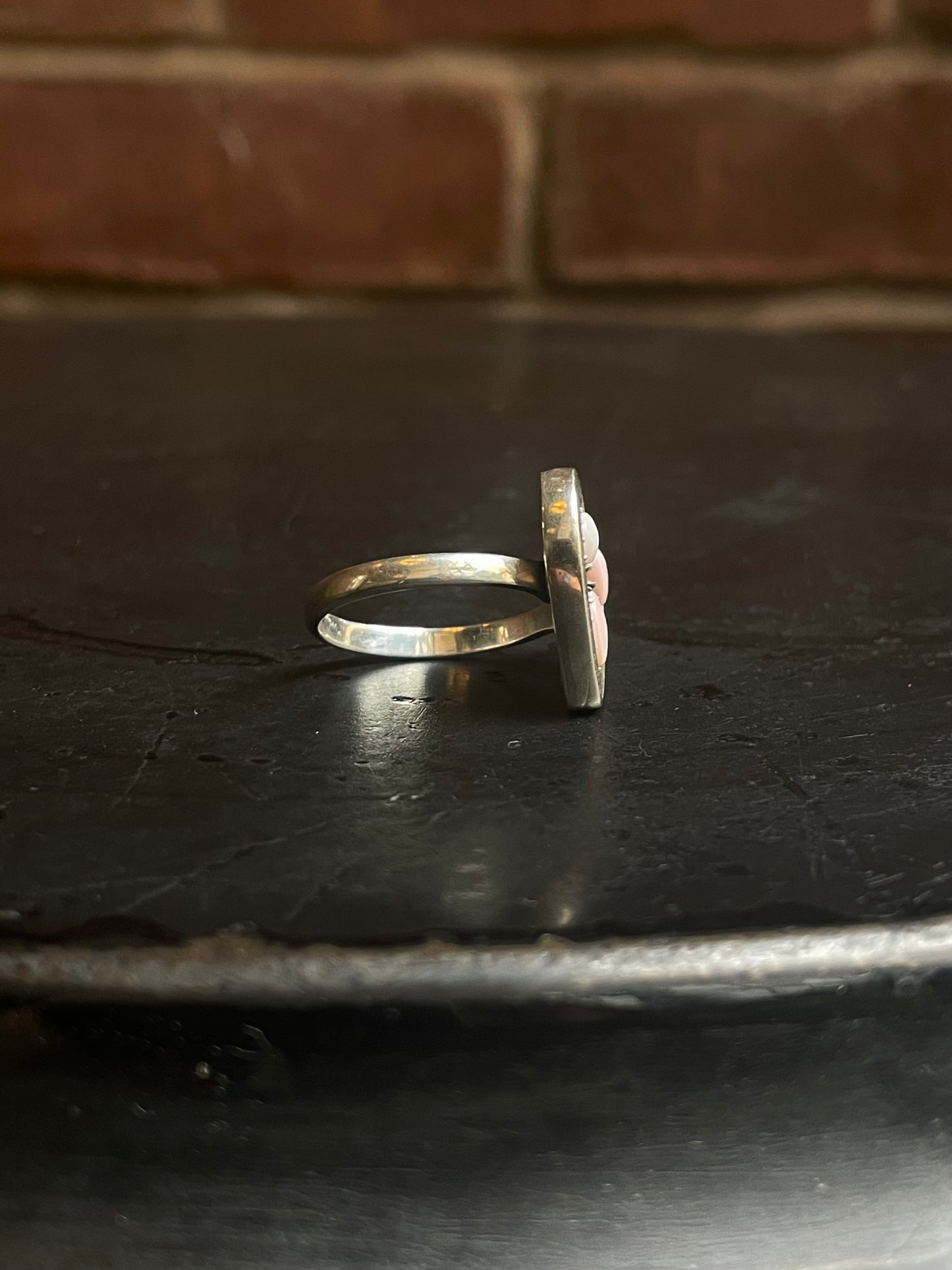 Pink Conch Heart Ring Size 8.5 | 925 Sterling Silver G124