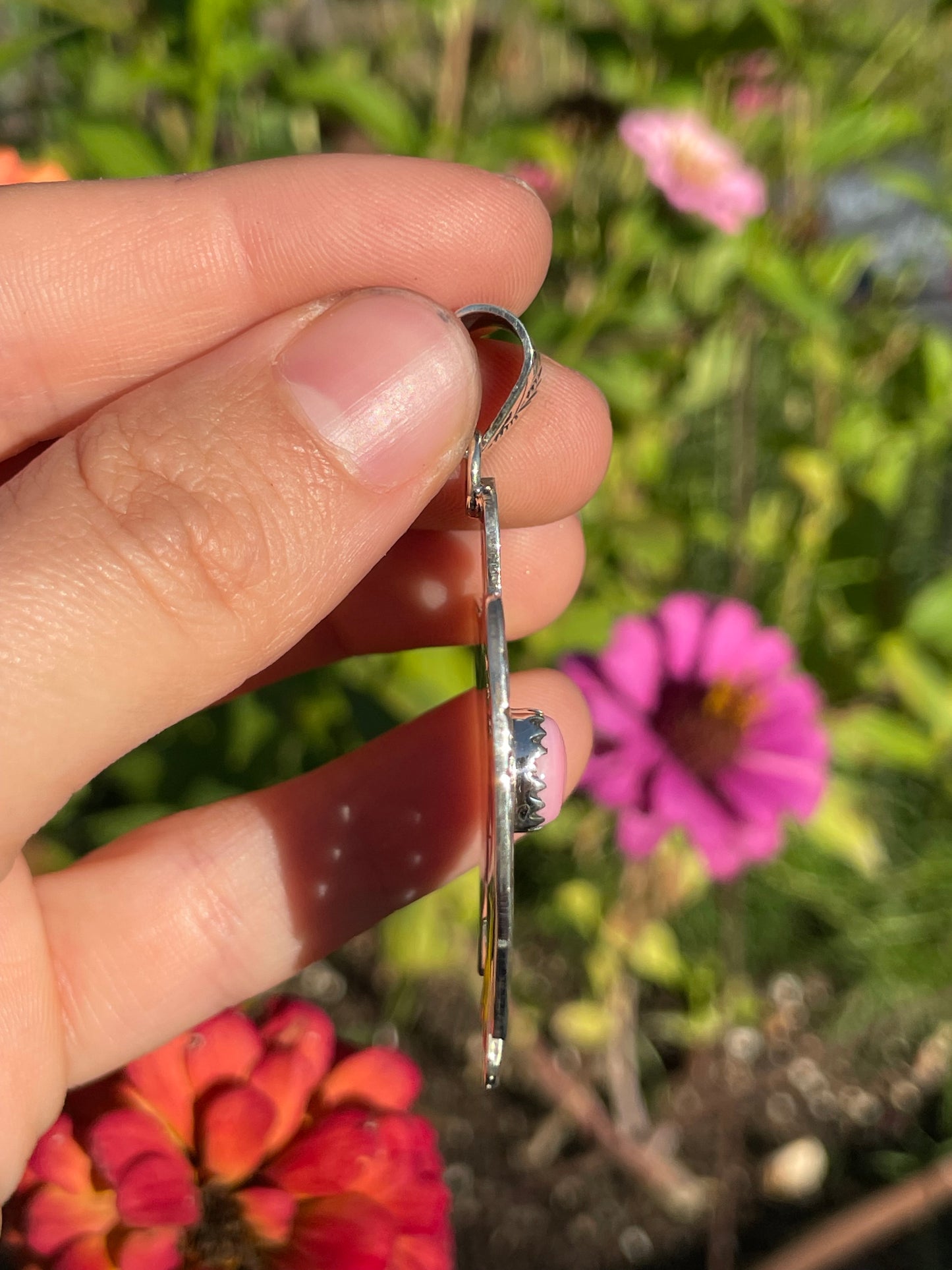 Pink Conch Thunderbird Pendant | Handcrafted Sterling Silver 925 B489