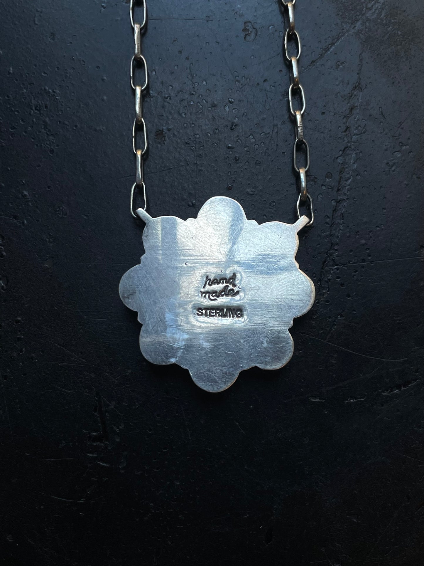 Kingman Turquoise Flower Necklace | 925 Sterling Silver G396